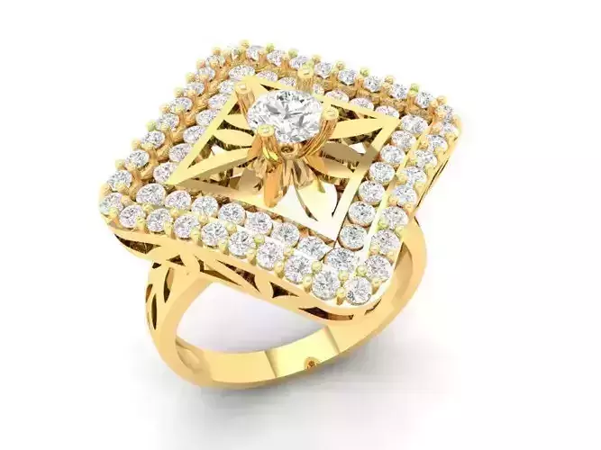 Luxury Square Halo Diamond Ring for Women  540