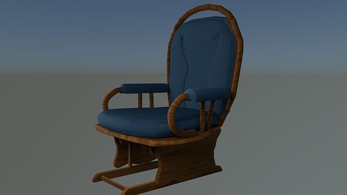 Rocking Chair - Blue Low-poly 3D model
