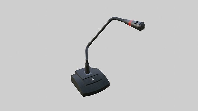 Desk Table Gooseneck Microphone 3D model