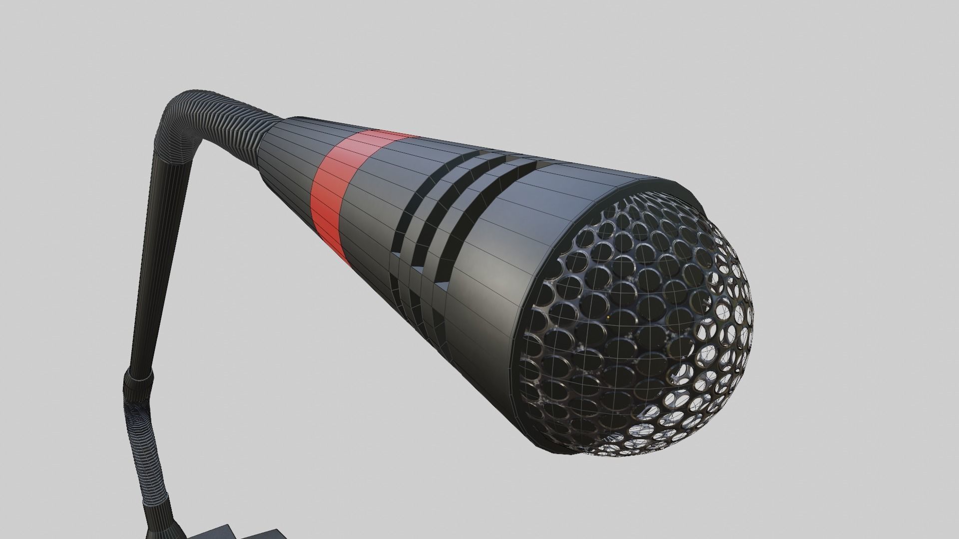 Desk Table Gooseneck Microphone 3D model_5