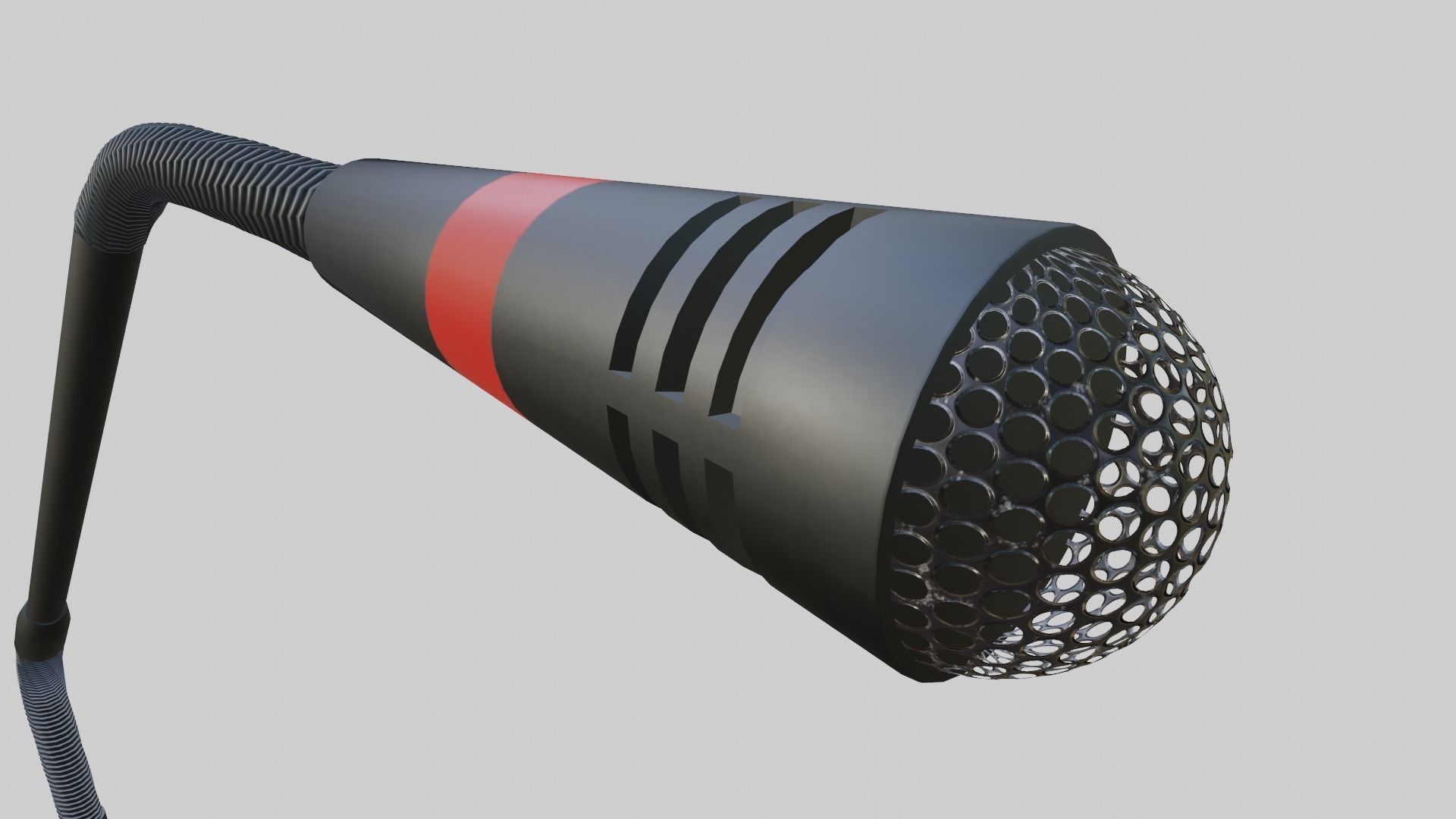 Desk Table Gooseneck Microphone 3D model_1