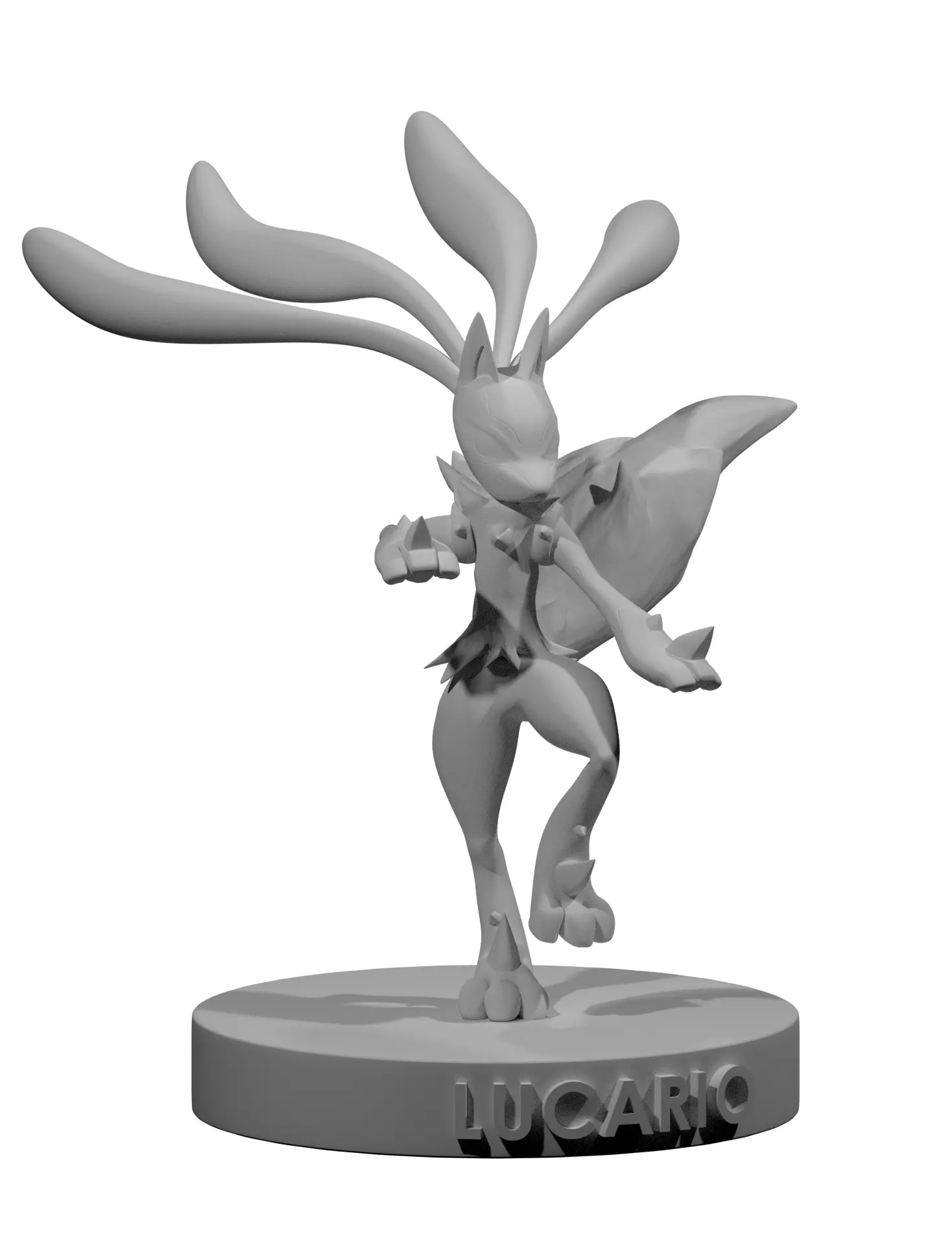 Mega lucario 3d printable model Free 3D print model