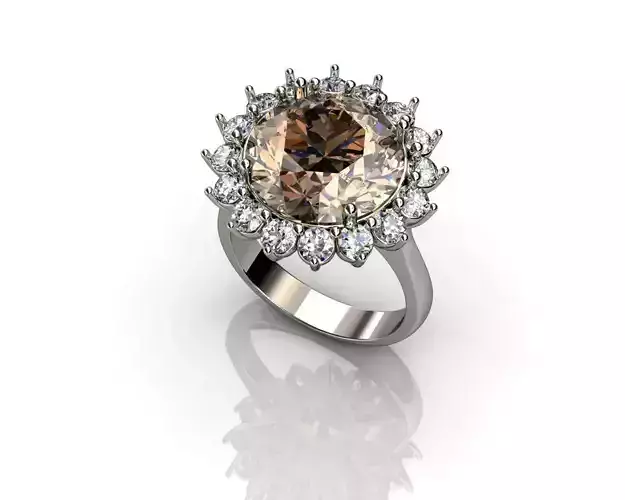 Diamond Ring Gemstone Engagement Ring