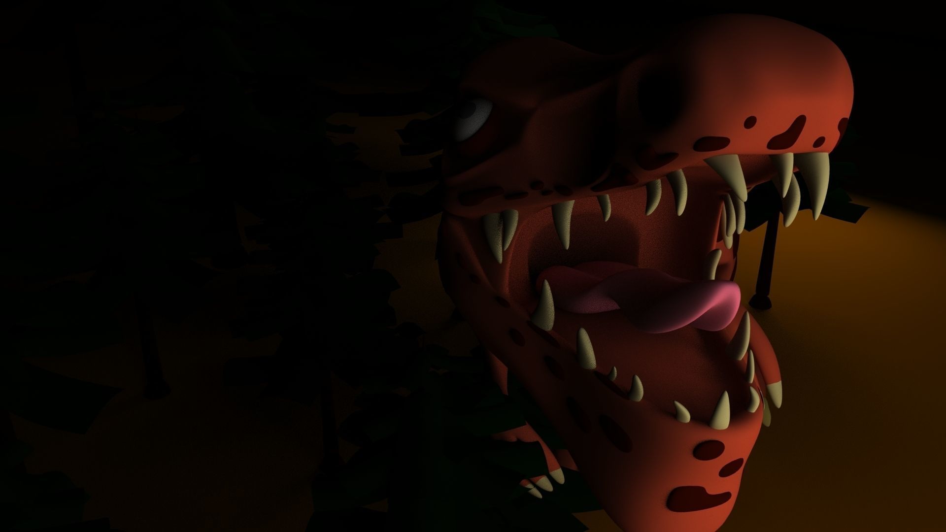 Dinasour Low Poly animated t - rex 3D model_7