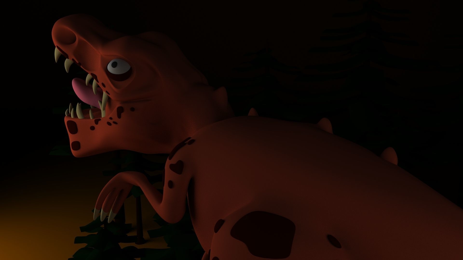 Dinasour Low Poly animated t - rex 3D model_8