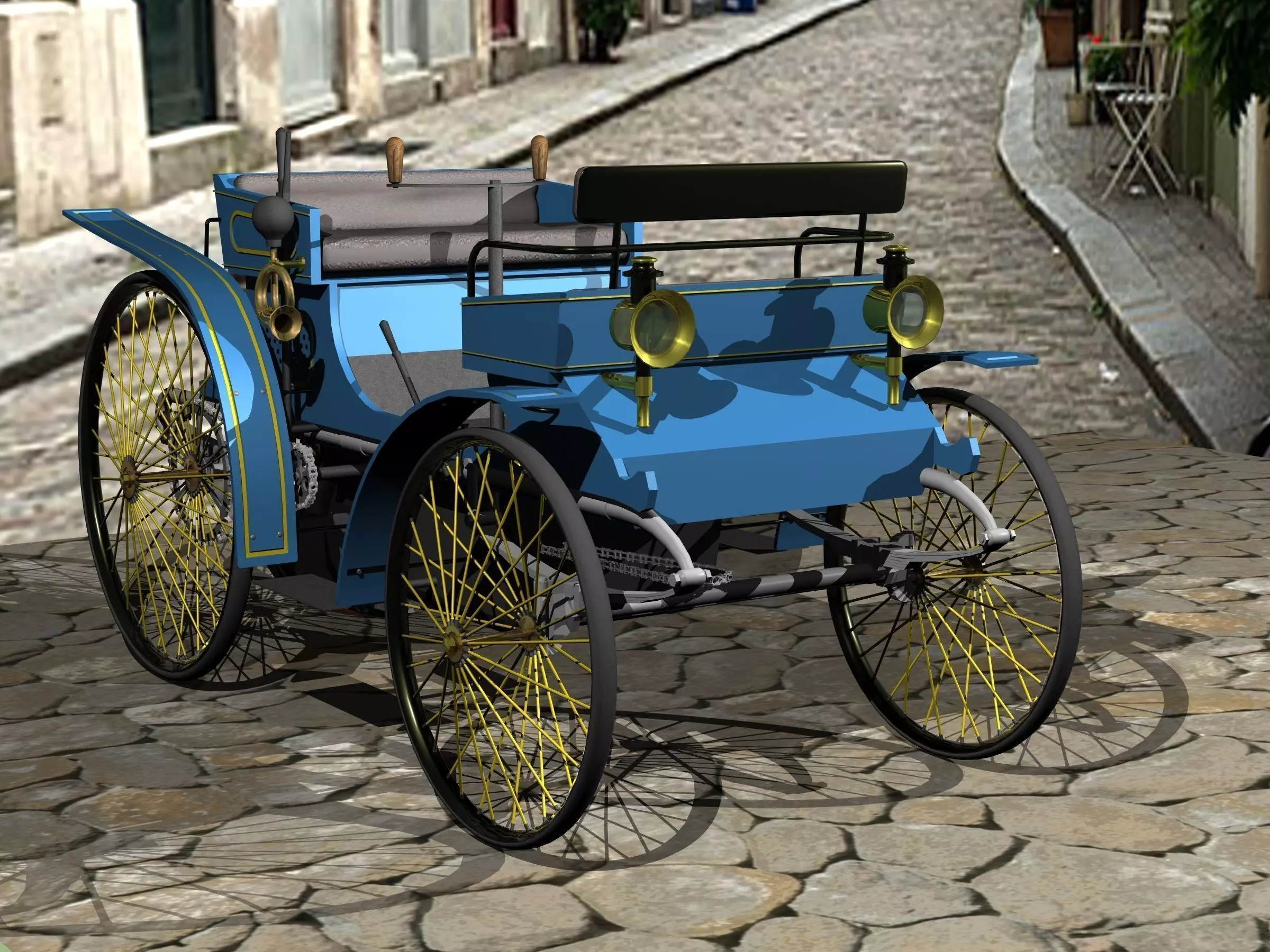 Peugeot Type 5 1894 vintage car 3D model