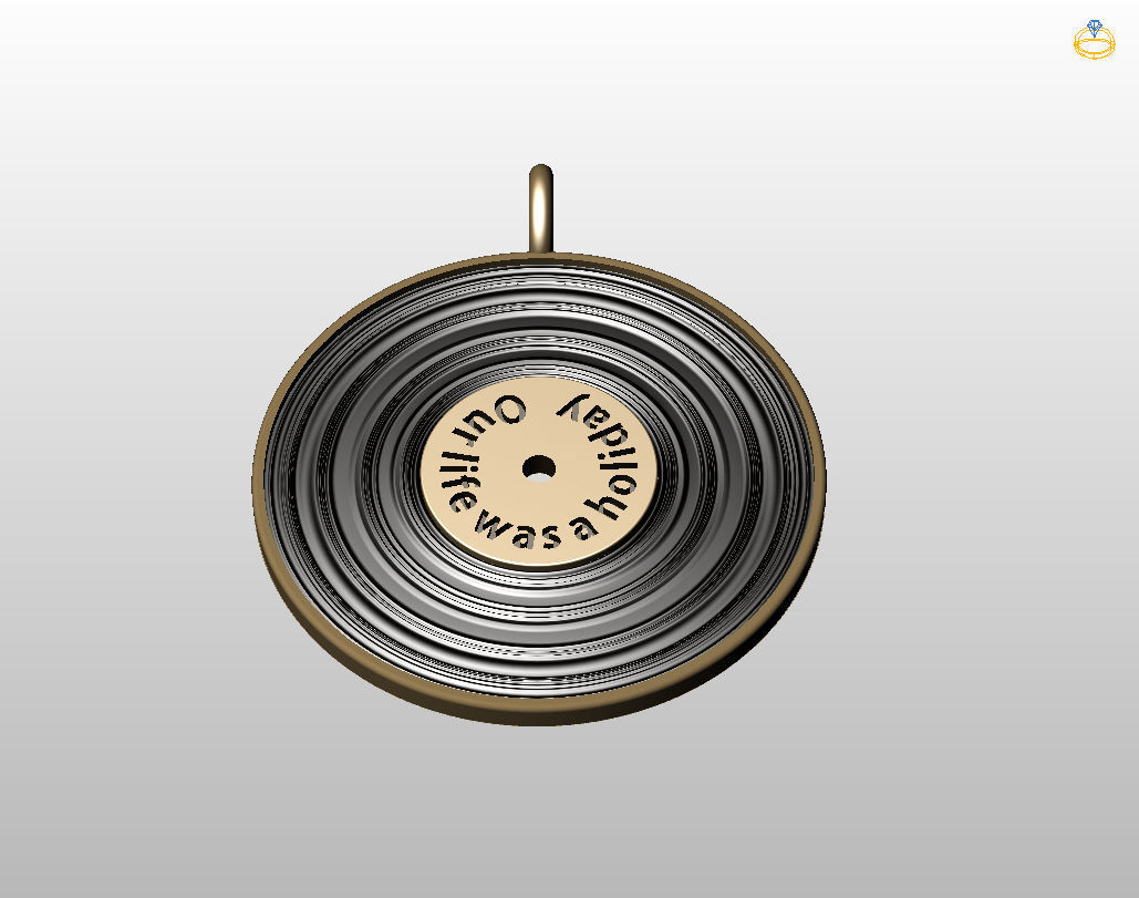 Pedant music record 3D print model_5