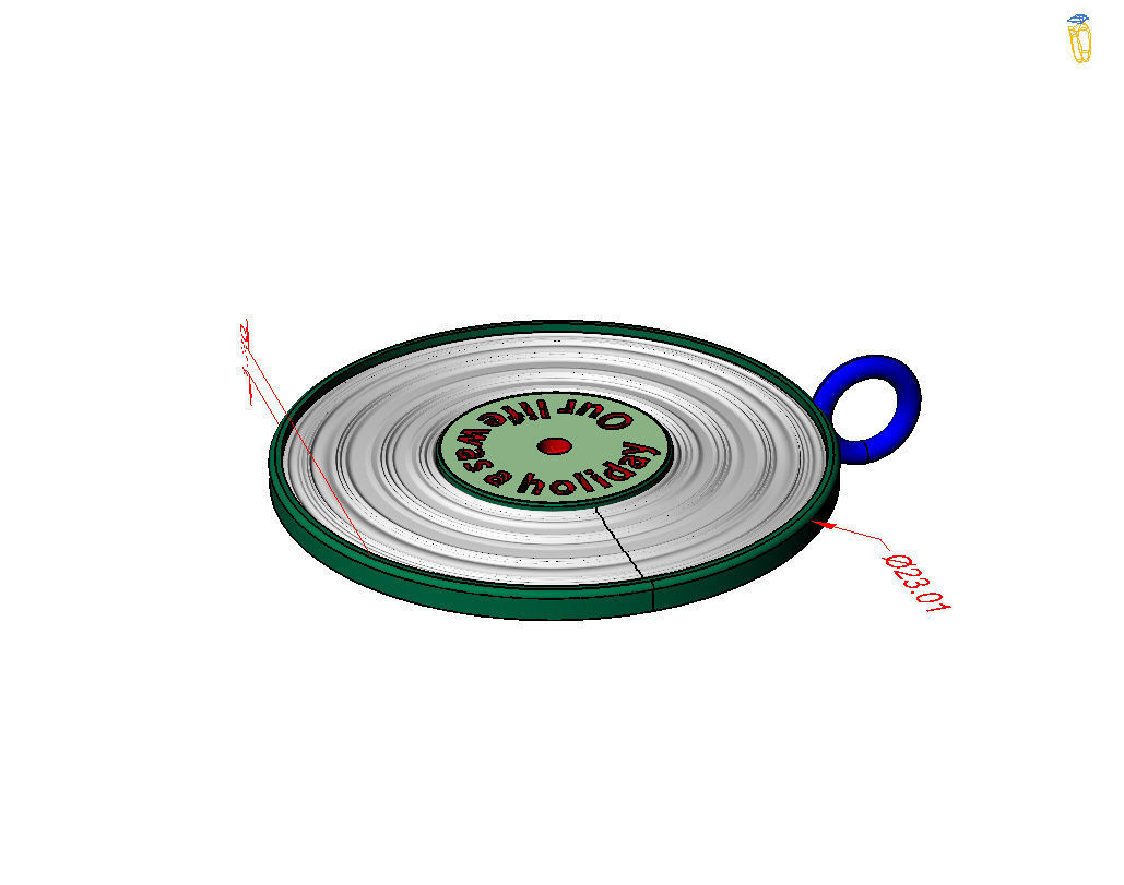 Pedant music record 3D print model_44
