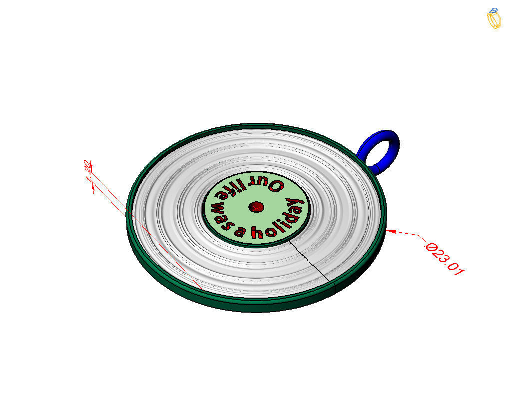 Pedant music record 3D print model_43