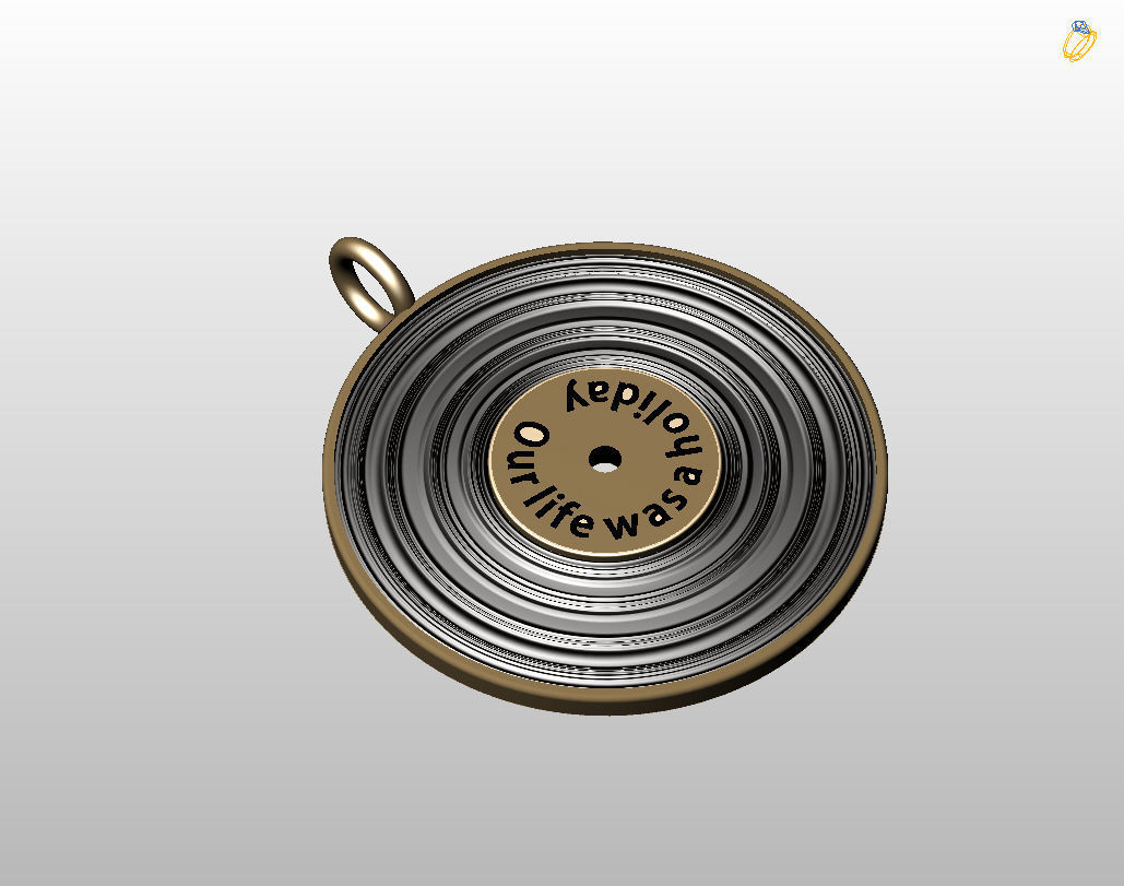 Pedant music record 3D print model_7