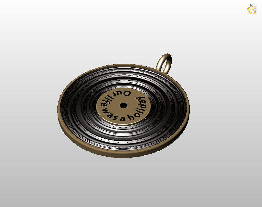Pedant music record 3D print model_22