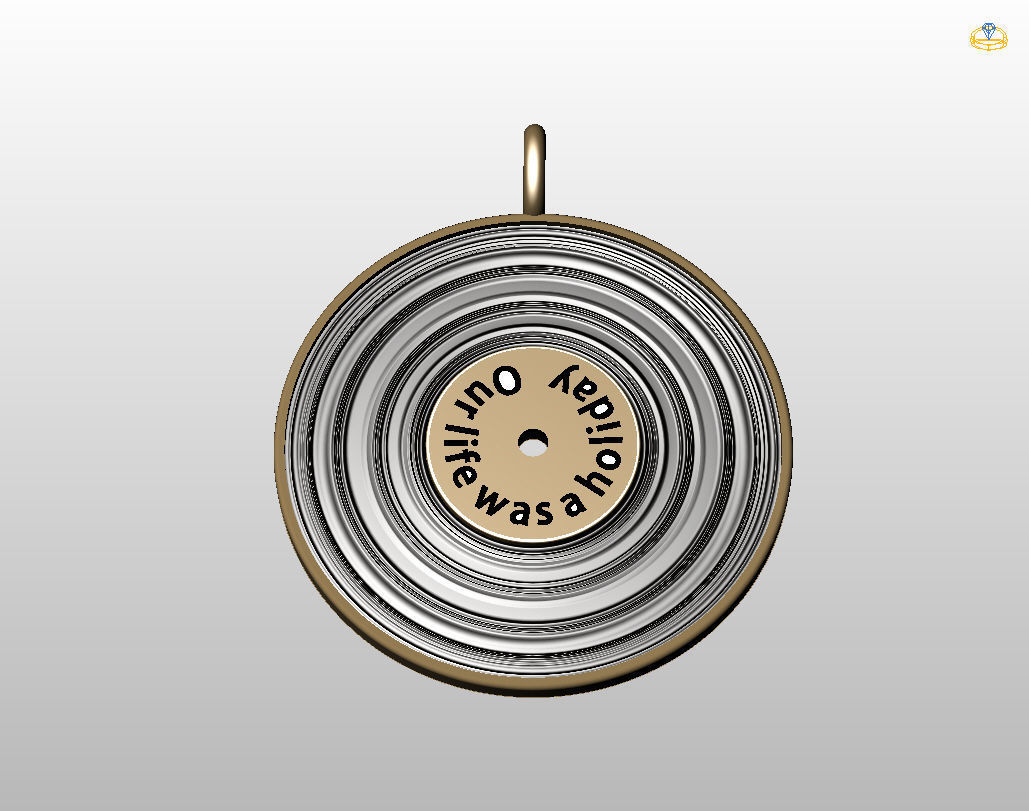 Pedant music record 3D print model_4