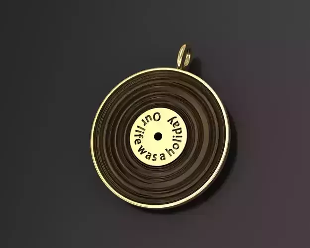 Pedant music record 3D print model