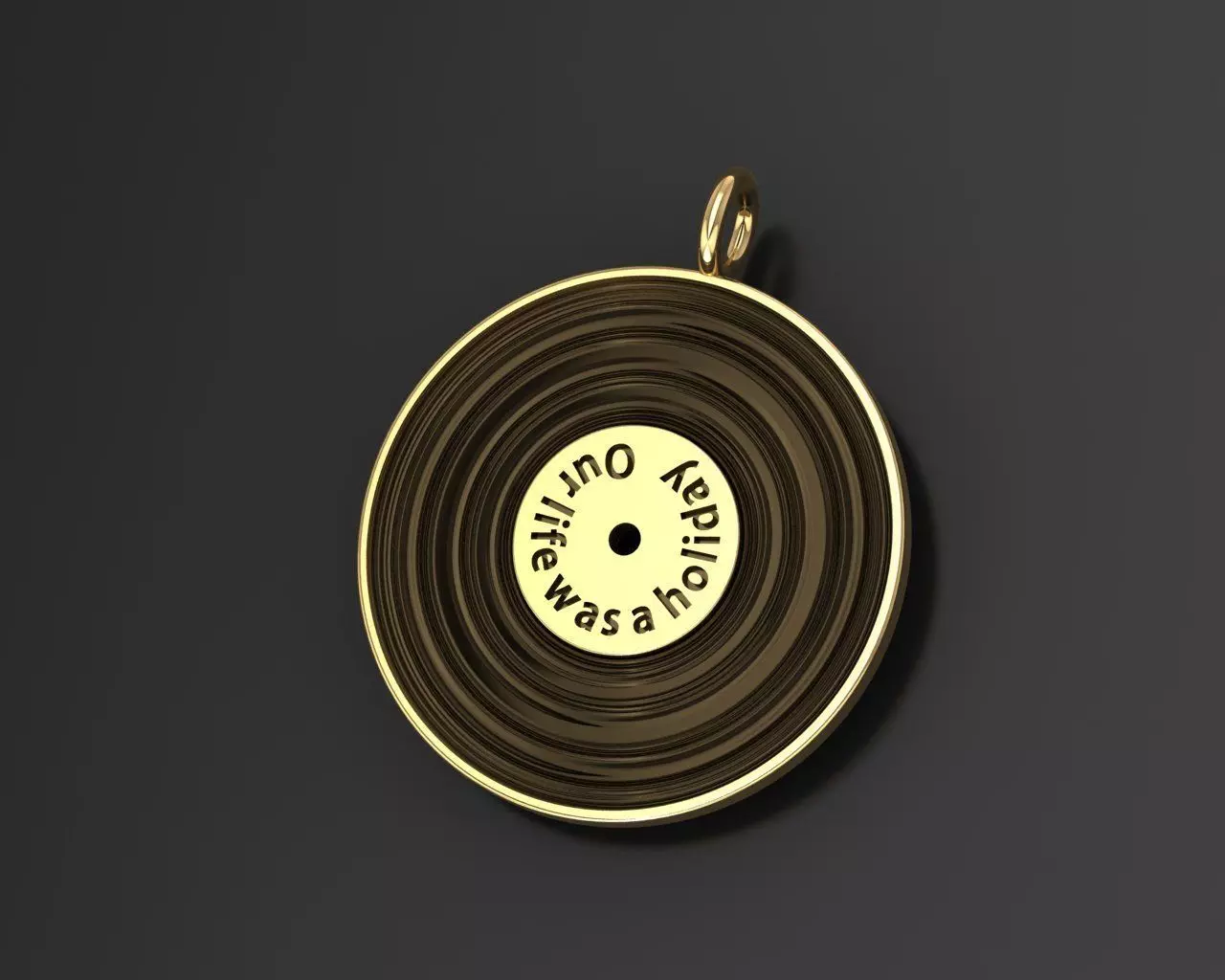 Pedant music record 3D print model_0