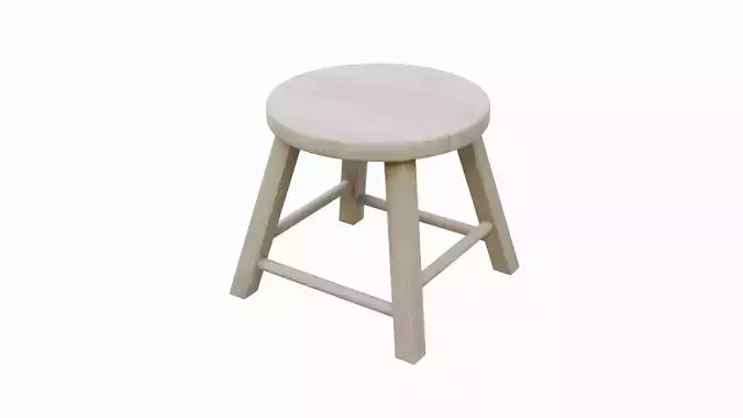 Wooden Stool Free low-poly 3D model