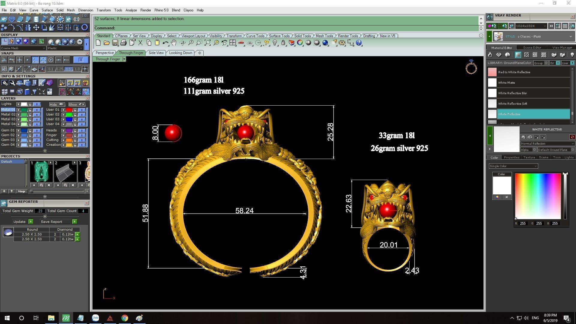 set dragon ring and bangle 562 3D print model_5