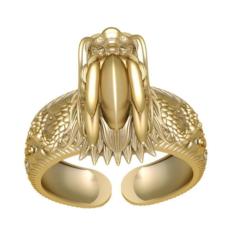 set dragon ring and bangle 562 3D print model_8