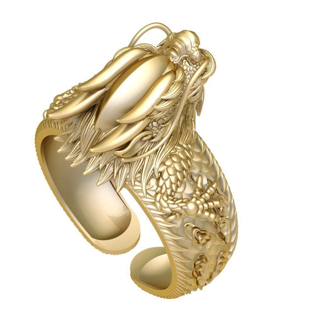 set dragon ring and bangle 562 3D print model_6