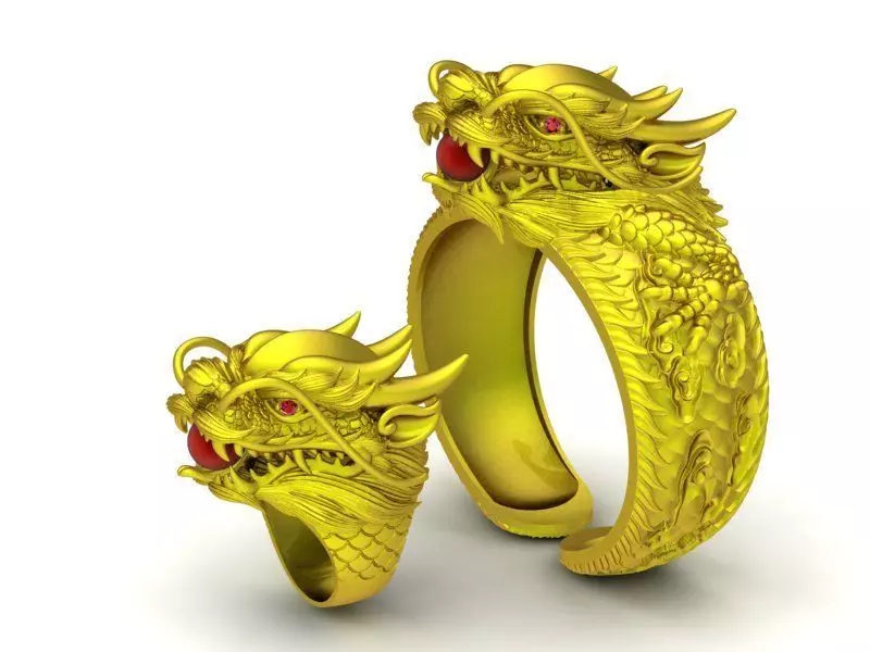 set dragon ring and bangle 562 3D print model_0
