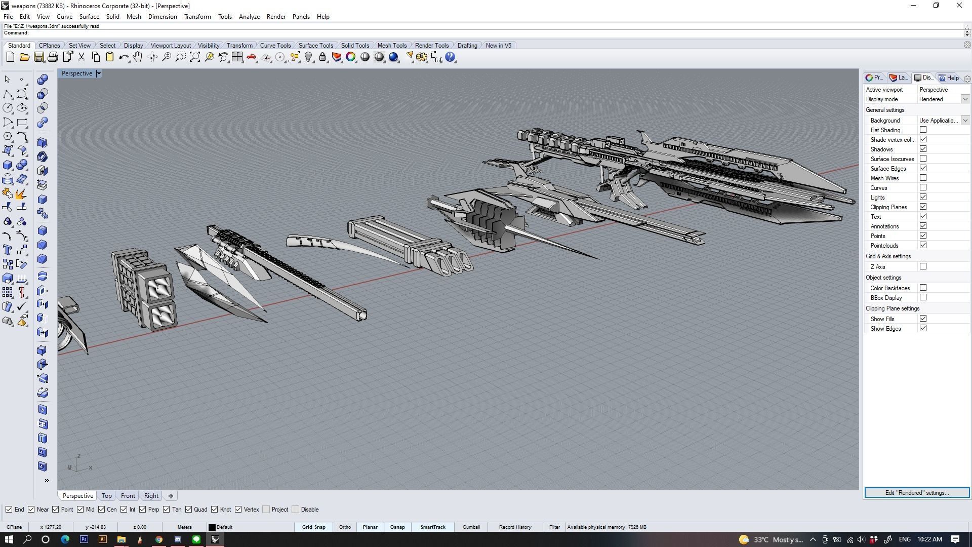 Sci-fi Vehicle Weapons 3D model_4