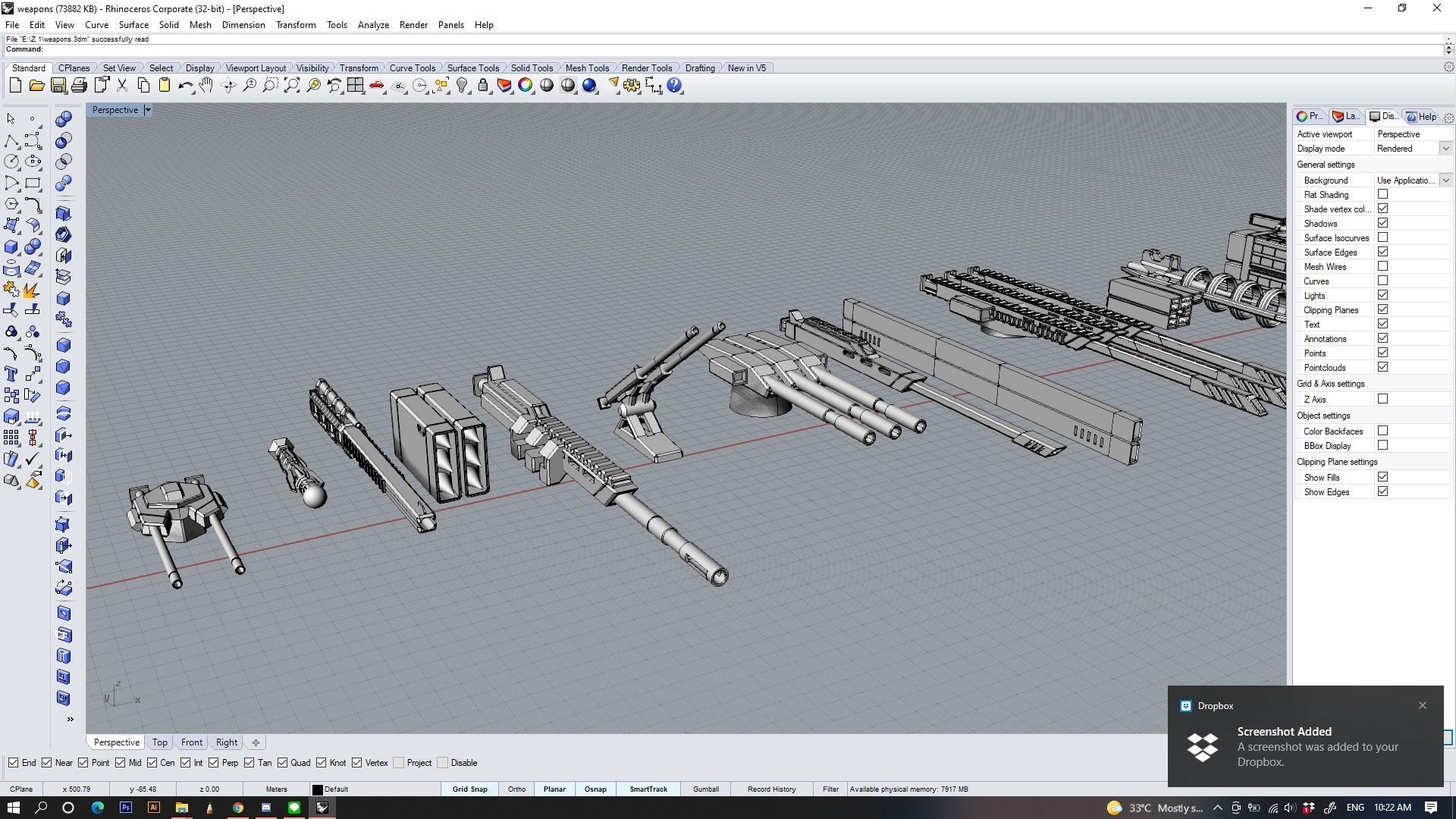 Sci-fi Vehicle Weapons 3D model_2
