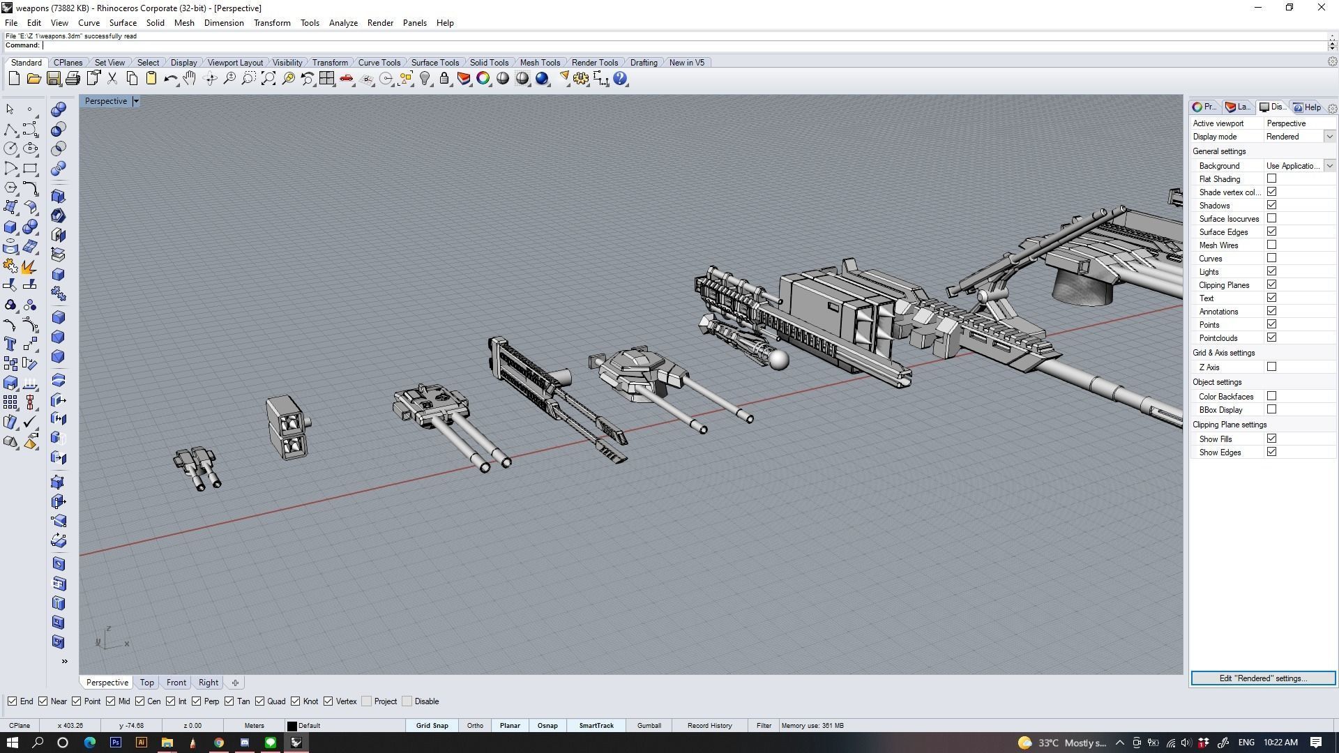 Sci-fi Vehicle Weapons 3D model_1