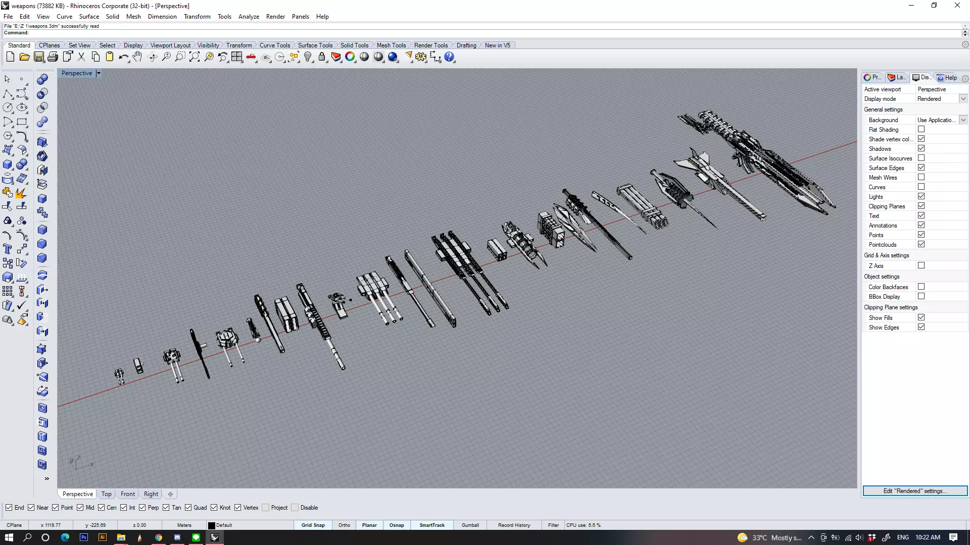 Sci-fi Vehicle Weapons 3D model_0