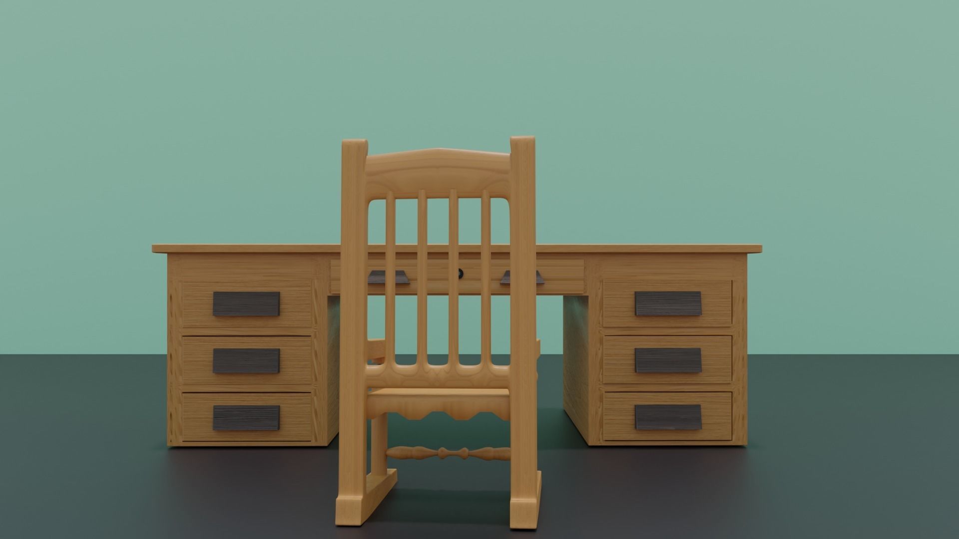 DESK AND CHAIR 3D model 3D print model_2
