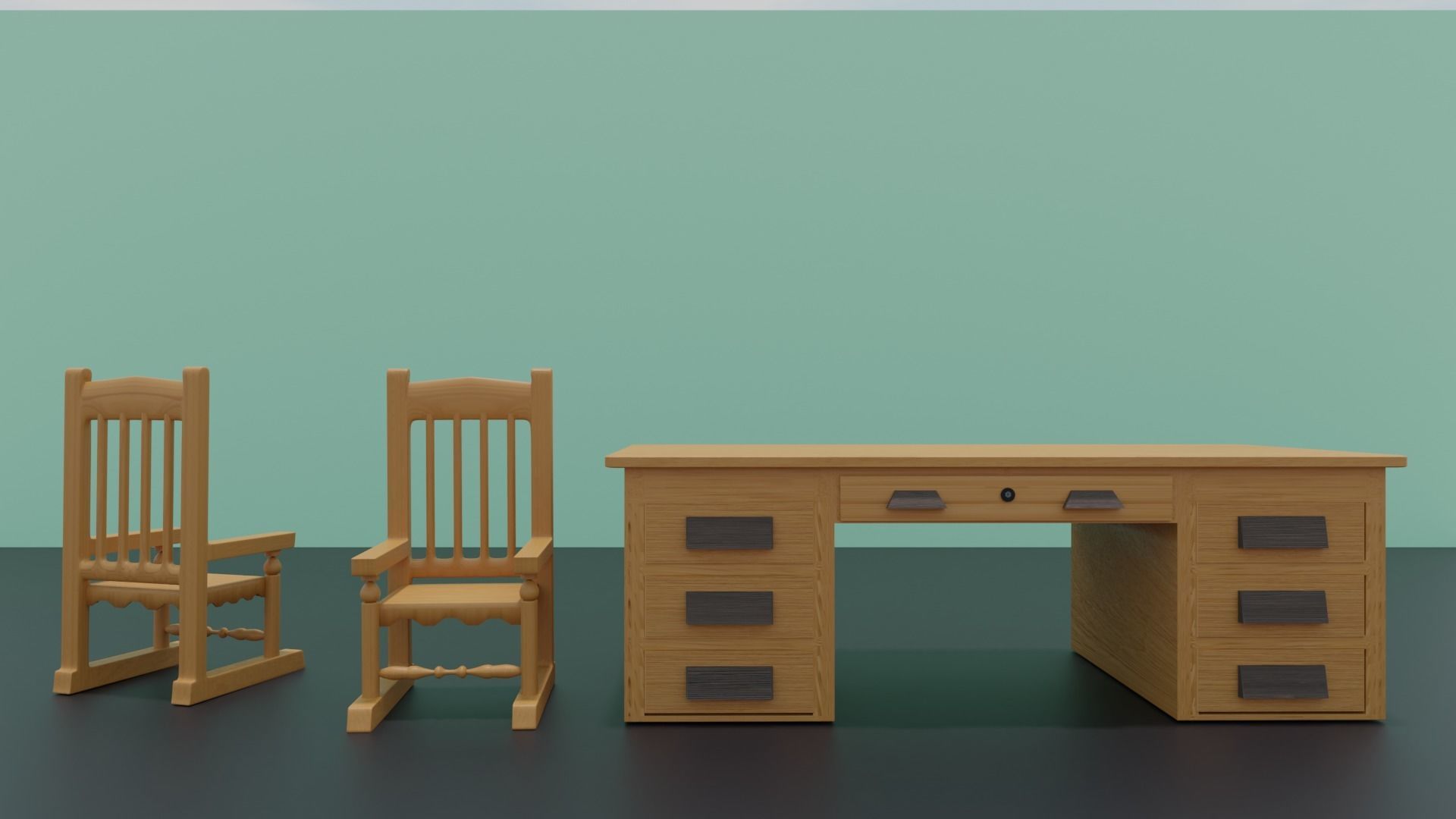 DESK AND CHAIR 3D model 3D print model_1