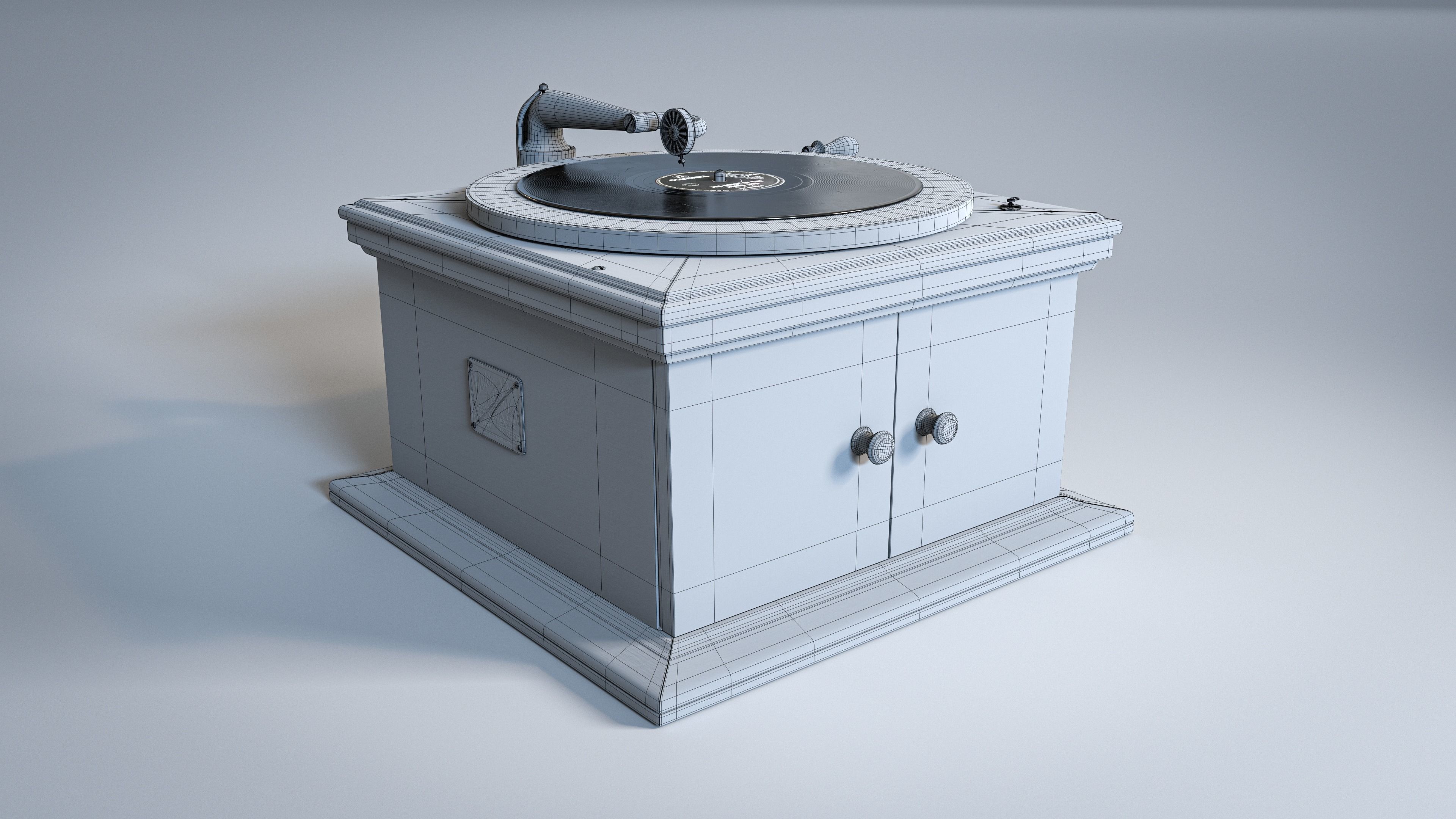 Victrola Gramophone Phonograph Graphophone 3D model_8