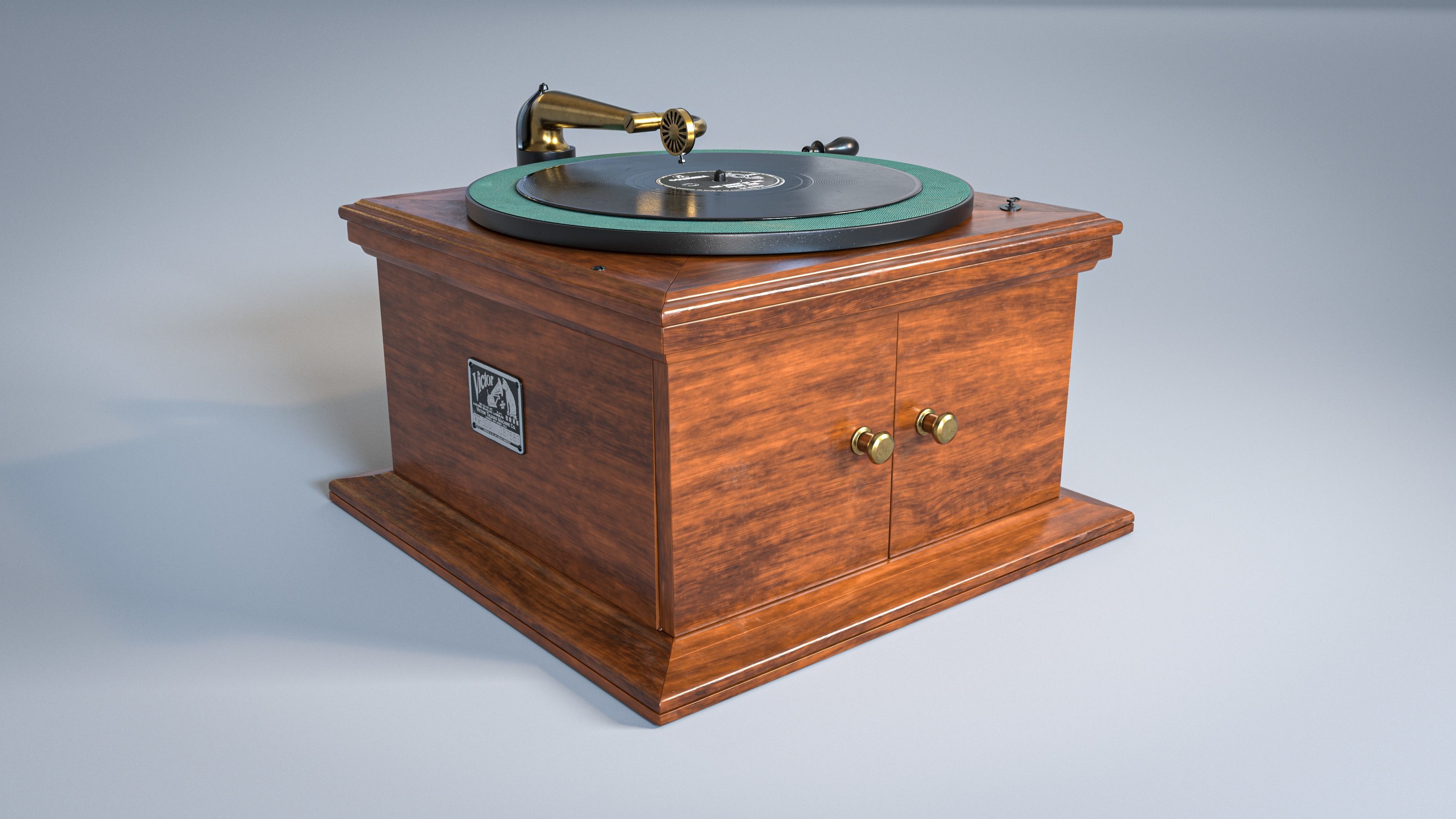 Victrola Gramophone Phonograph Graphophone 3D model_7