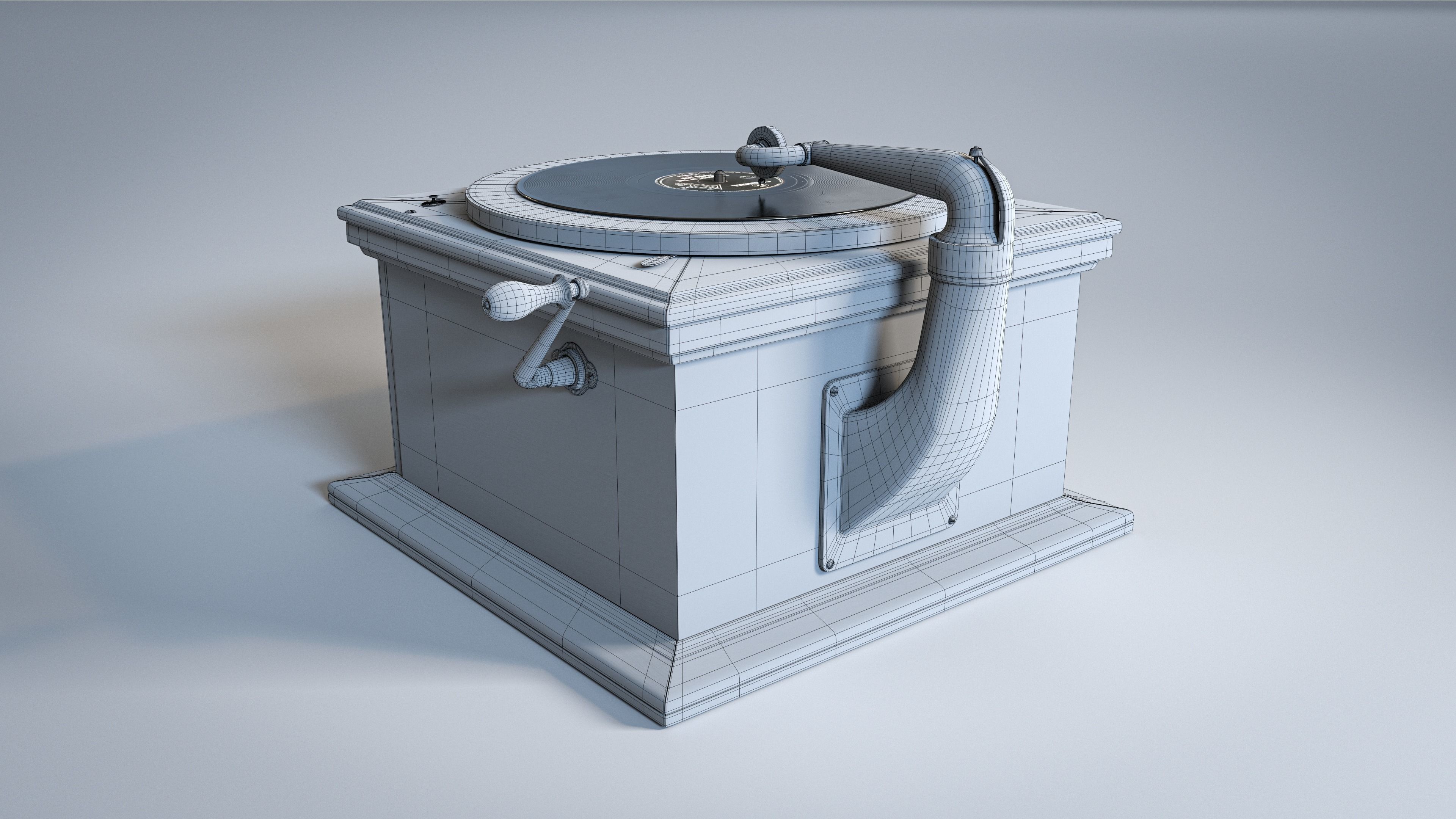 Victrola Gramophone Phonograph Graphophone 3D model_12