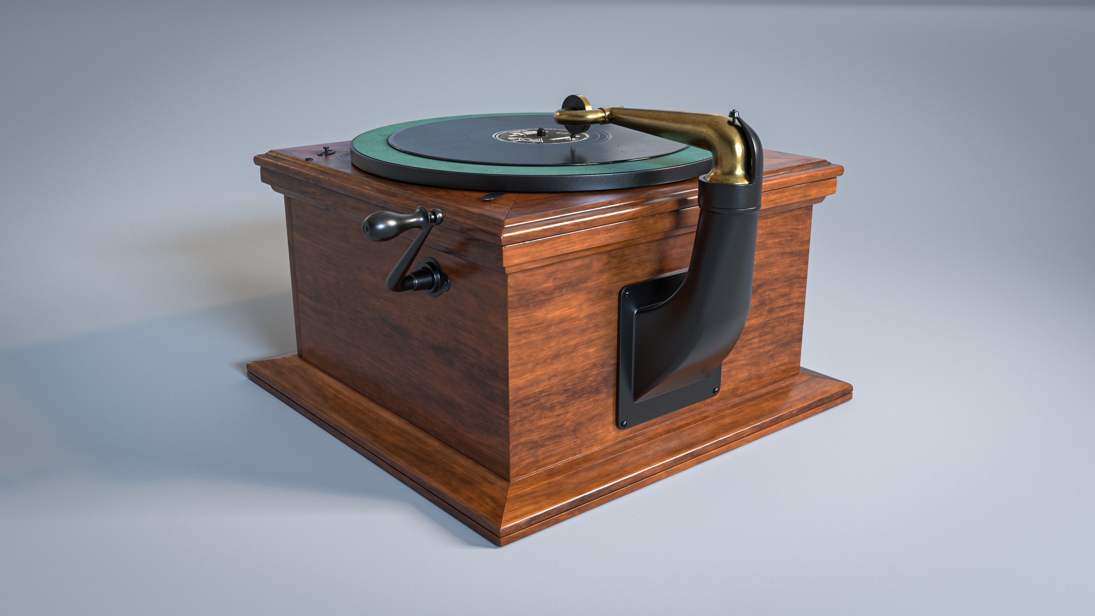 Victrola Gramophone Phonograph Graphophone 3D model_11
