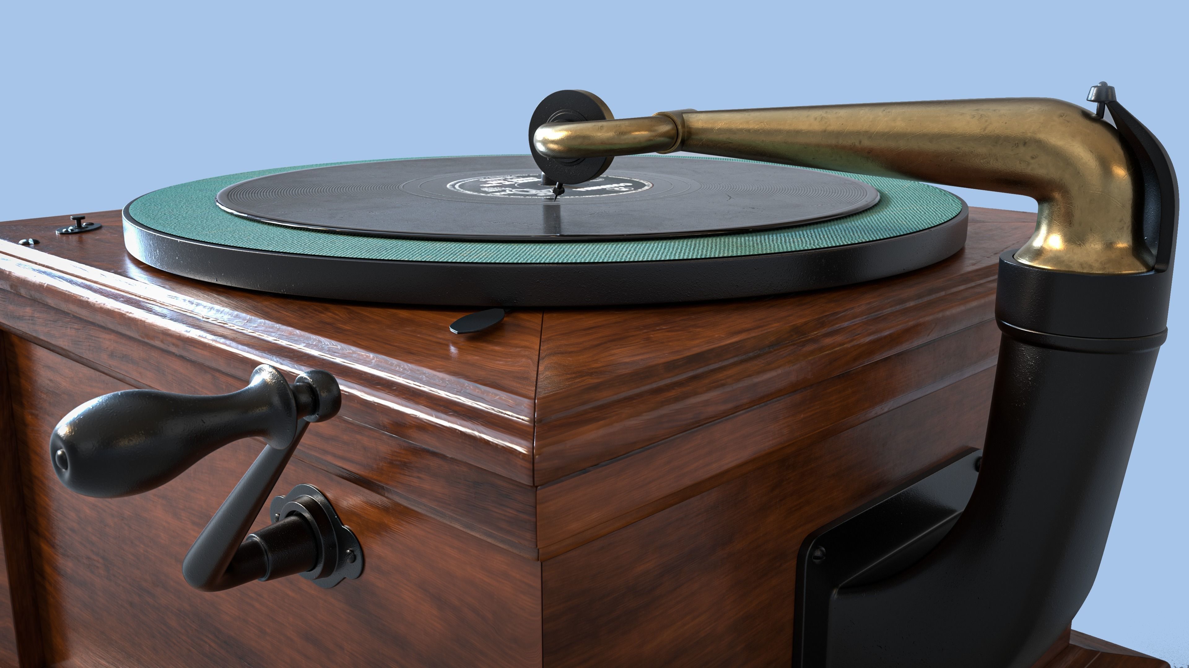Victrola Gramophone Phonograph Graphophone 3D model_4