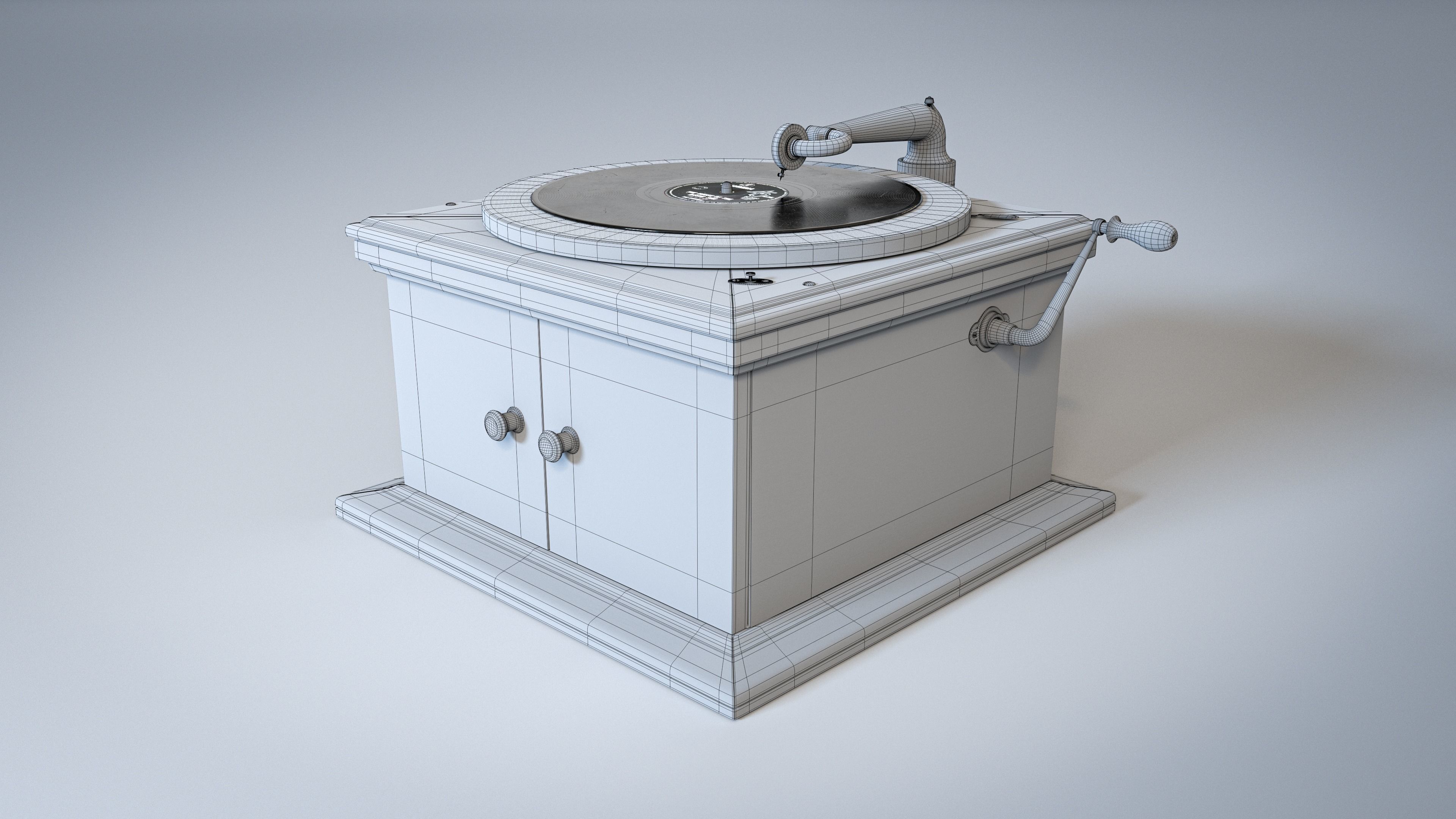 Victrola Gramophone Phonograph Graphophone 3D model_10