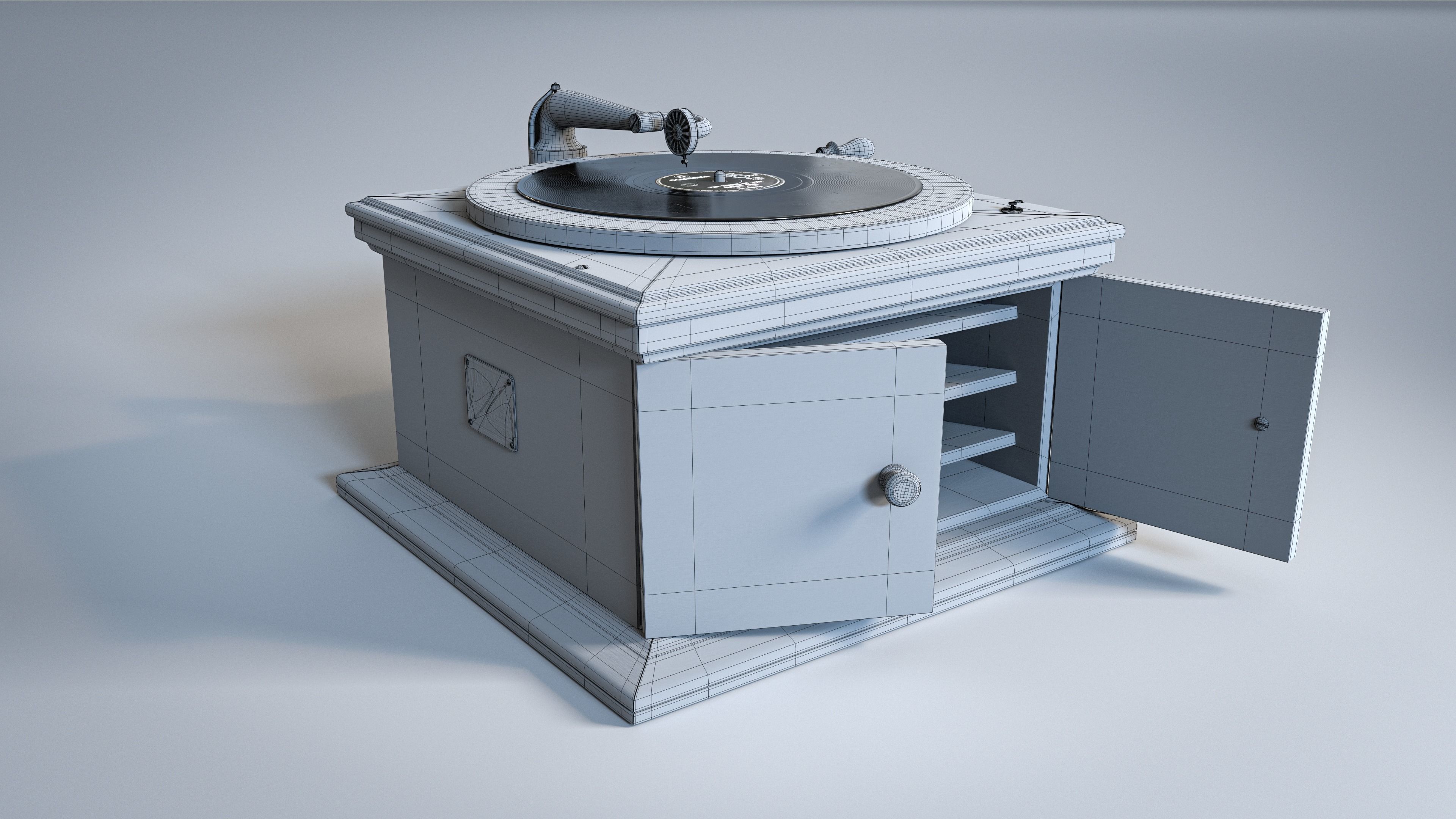 Victrola Gramophone Phonograph Graphophone 3D model_2