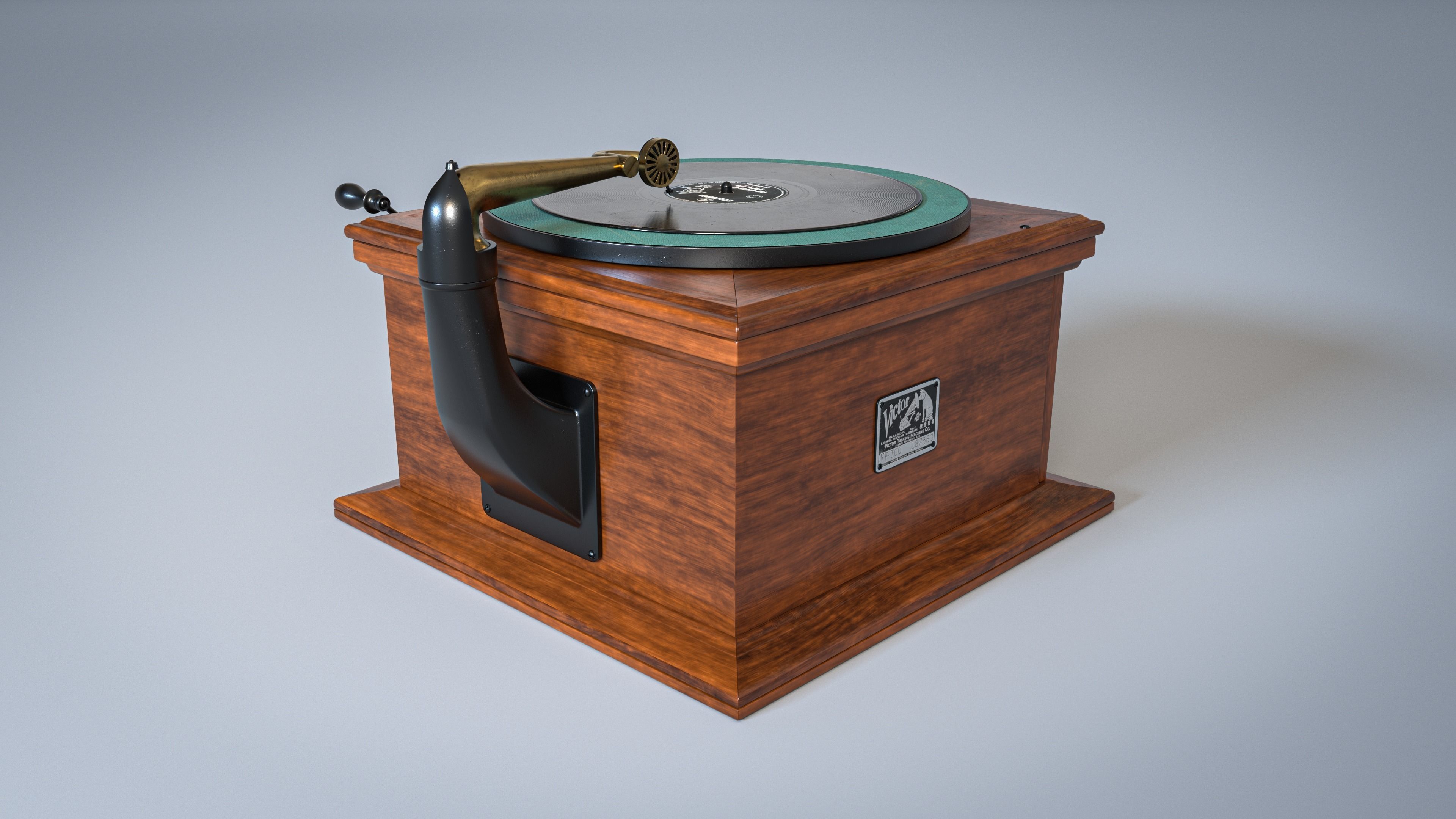 Victrola Gramophone Phonograph Graphophone 3D model_13