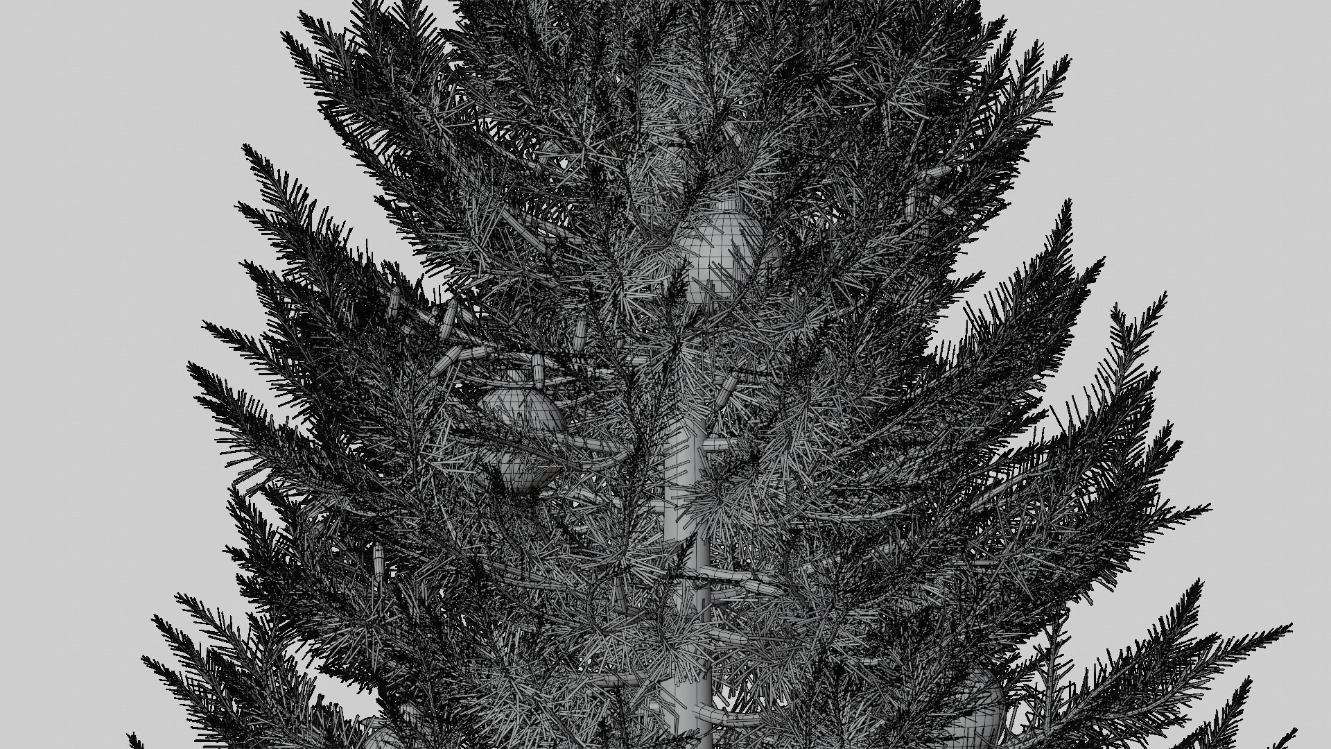 Christmas tree with Ornament and String Light 3D model_7