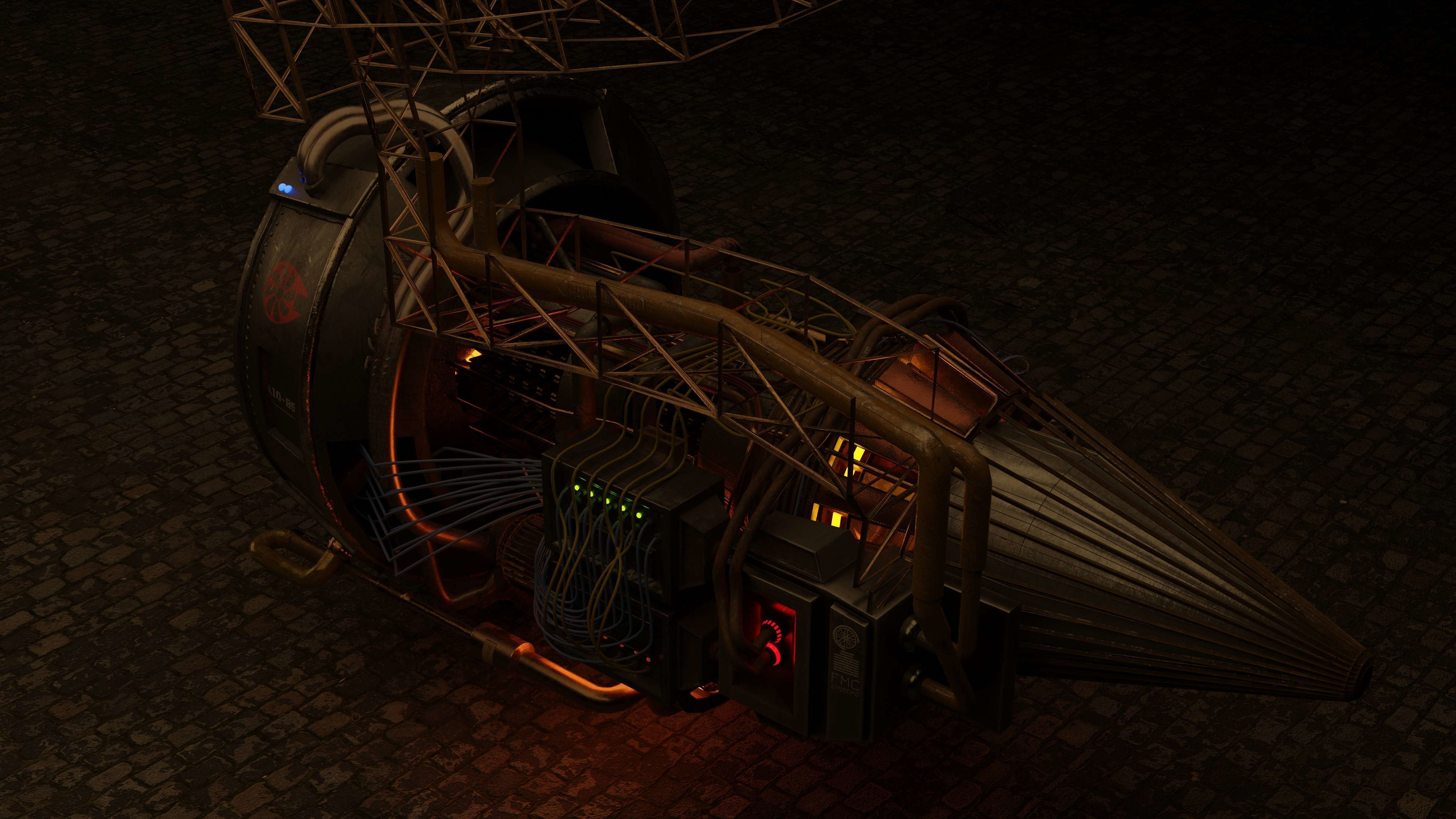 Steampunk Jet Engine 3D model_4