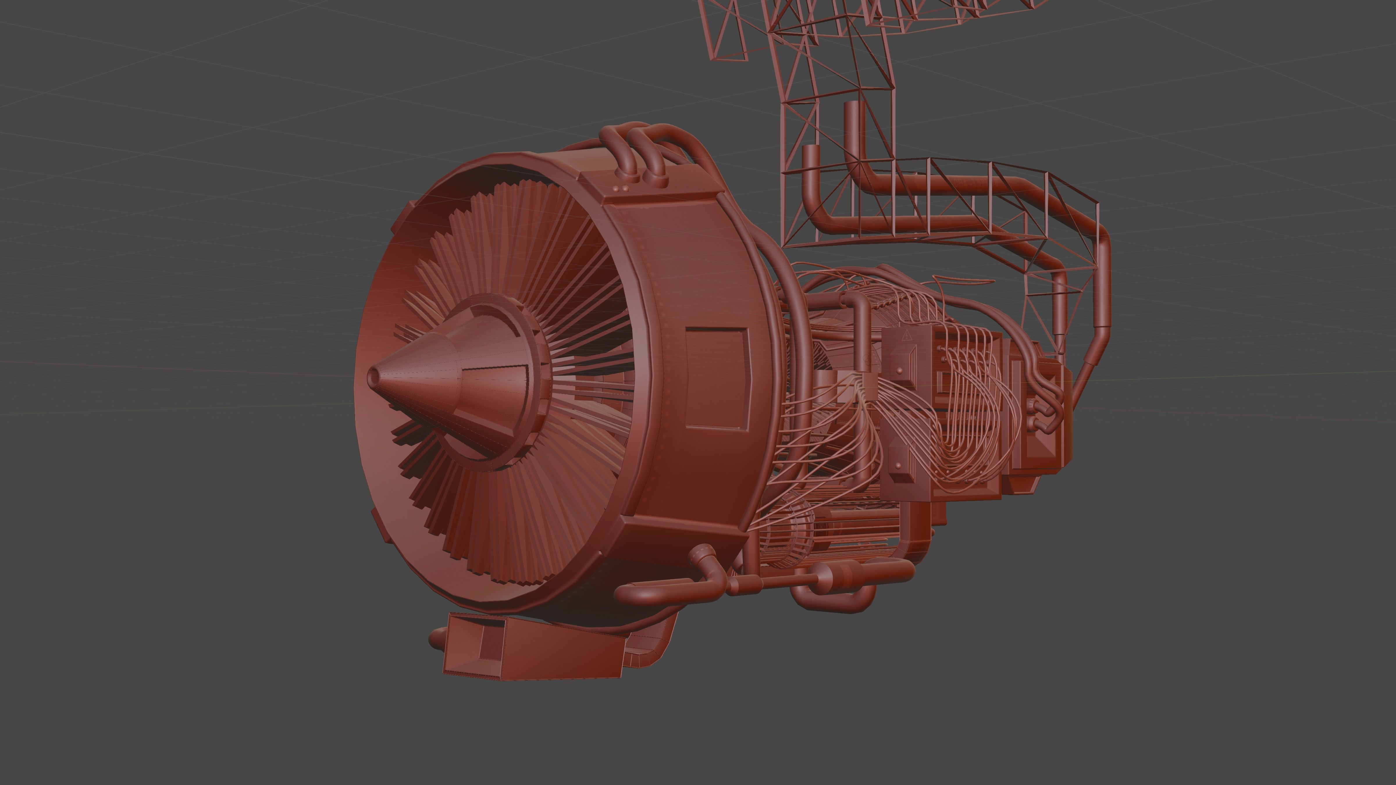 Steampunk Jet Engine 3D model_7