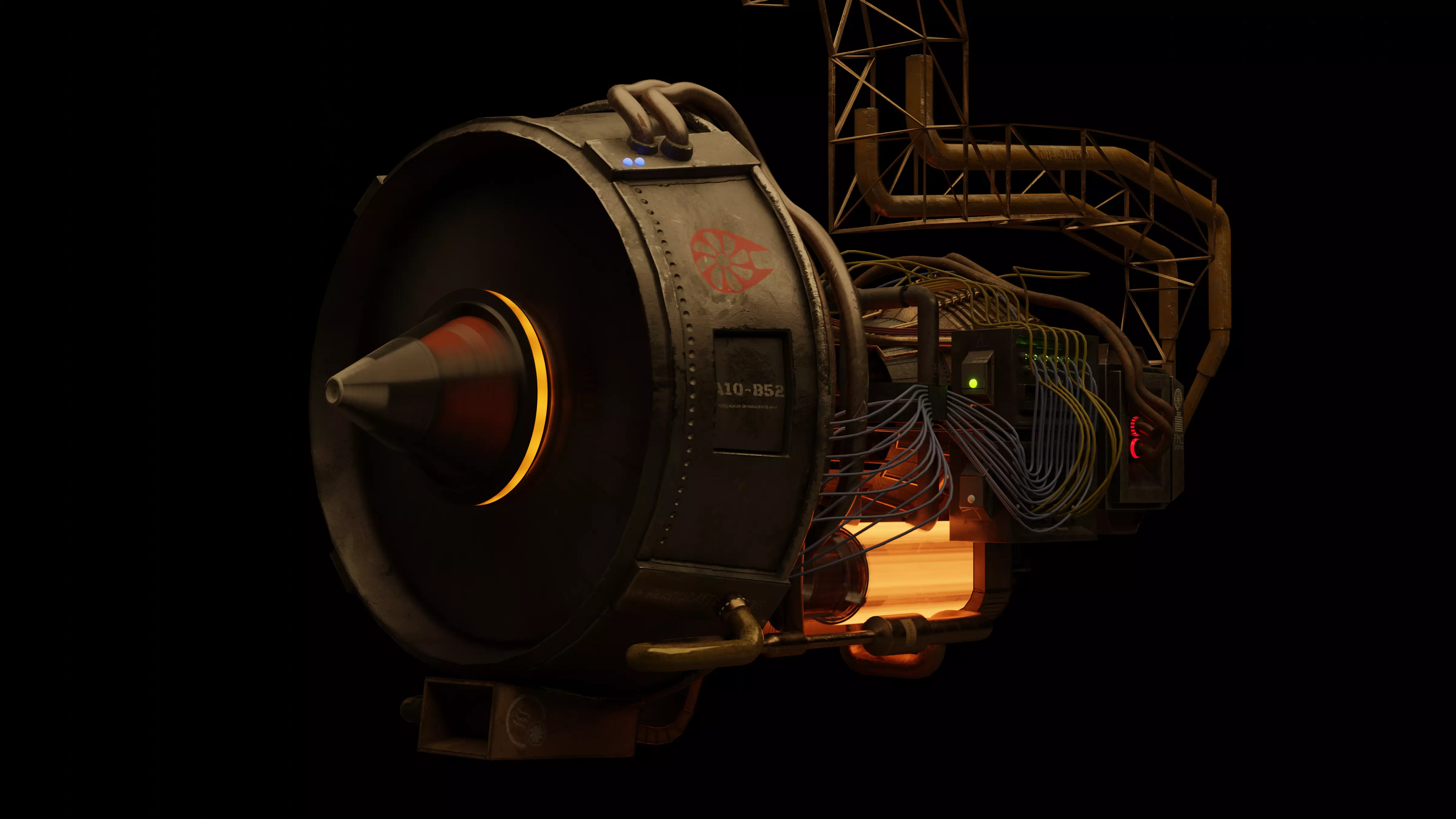 Steampunk Jet Engine 3D model_0
