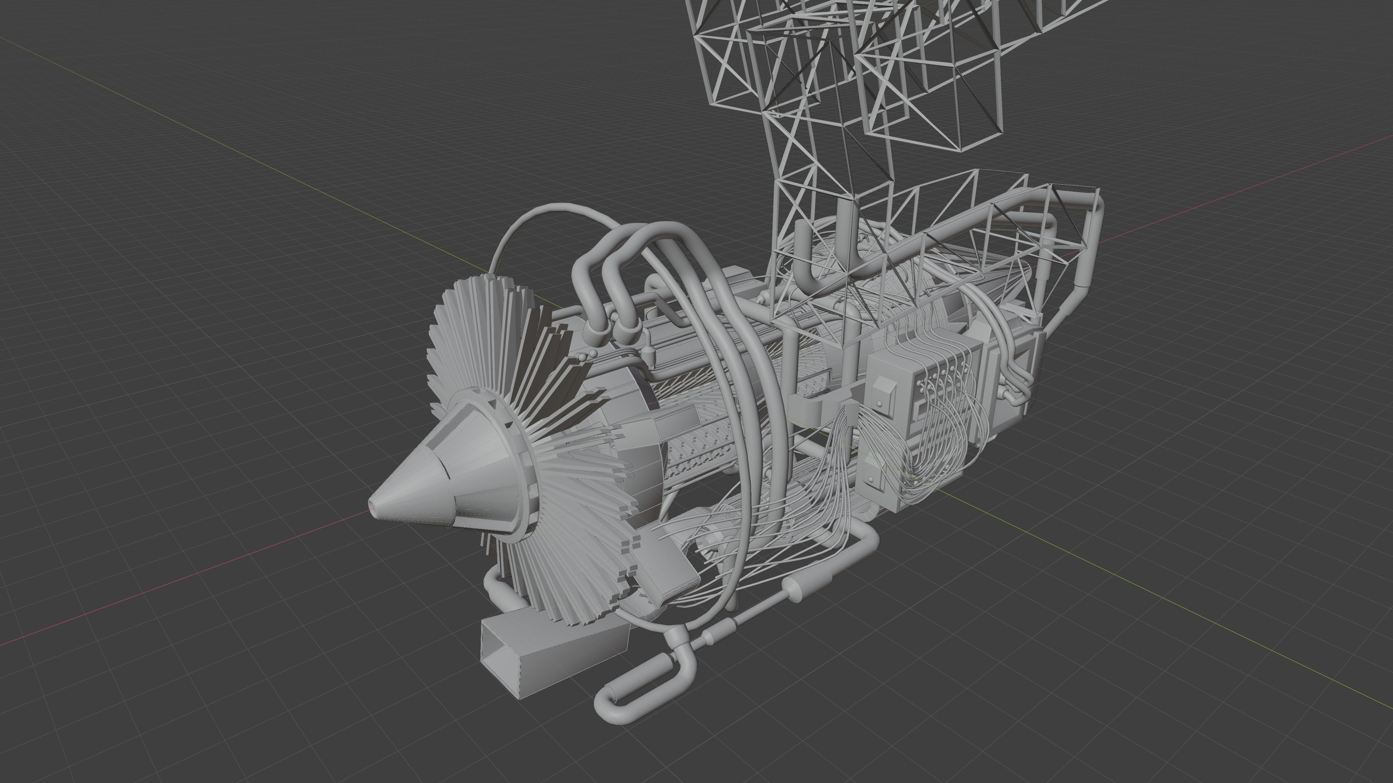 Steampunk Jet Engine 3D model_9