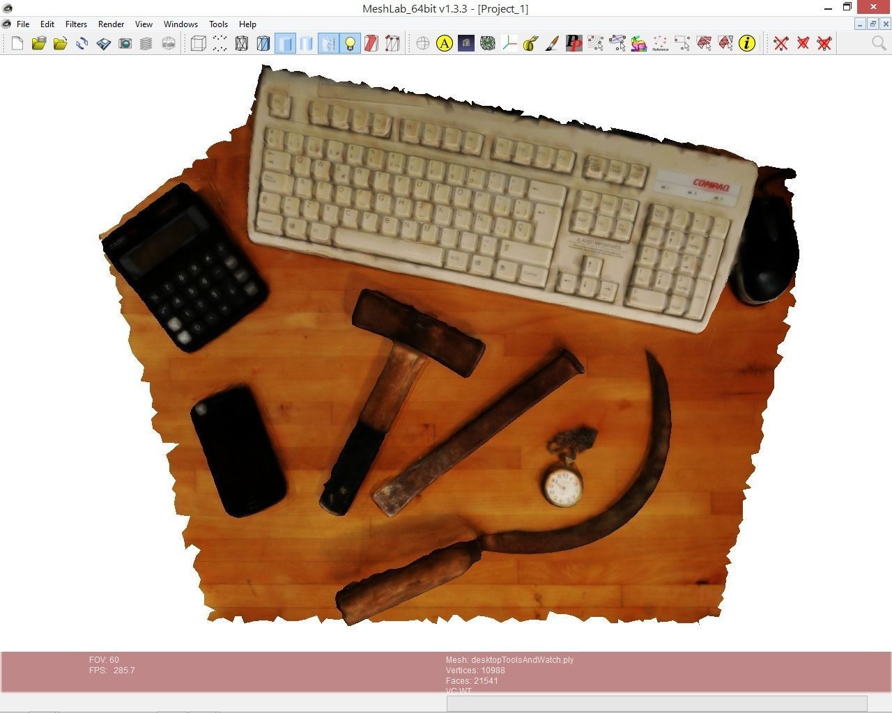 desktopToolsAndWatch desk with tools 3D model