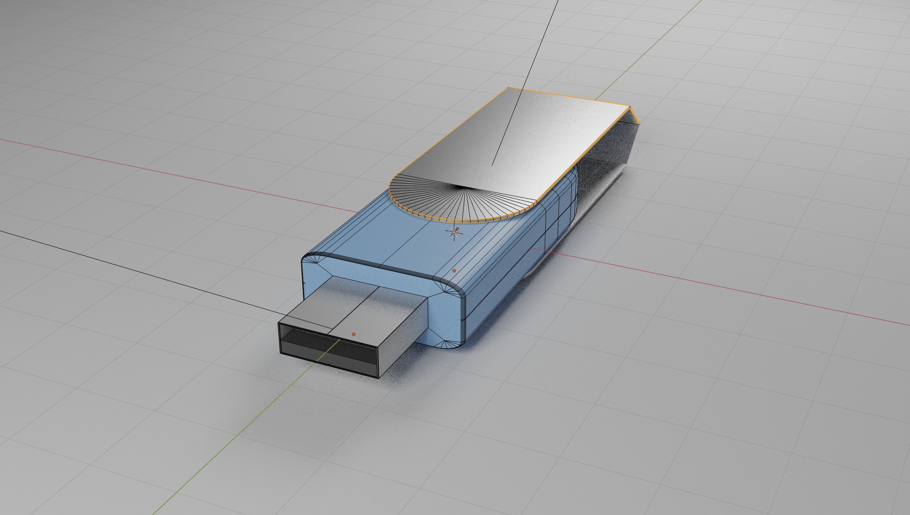 USB Stick - Flip Design Low-poly 3D model_5