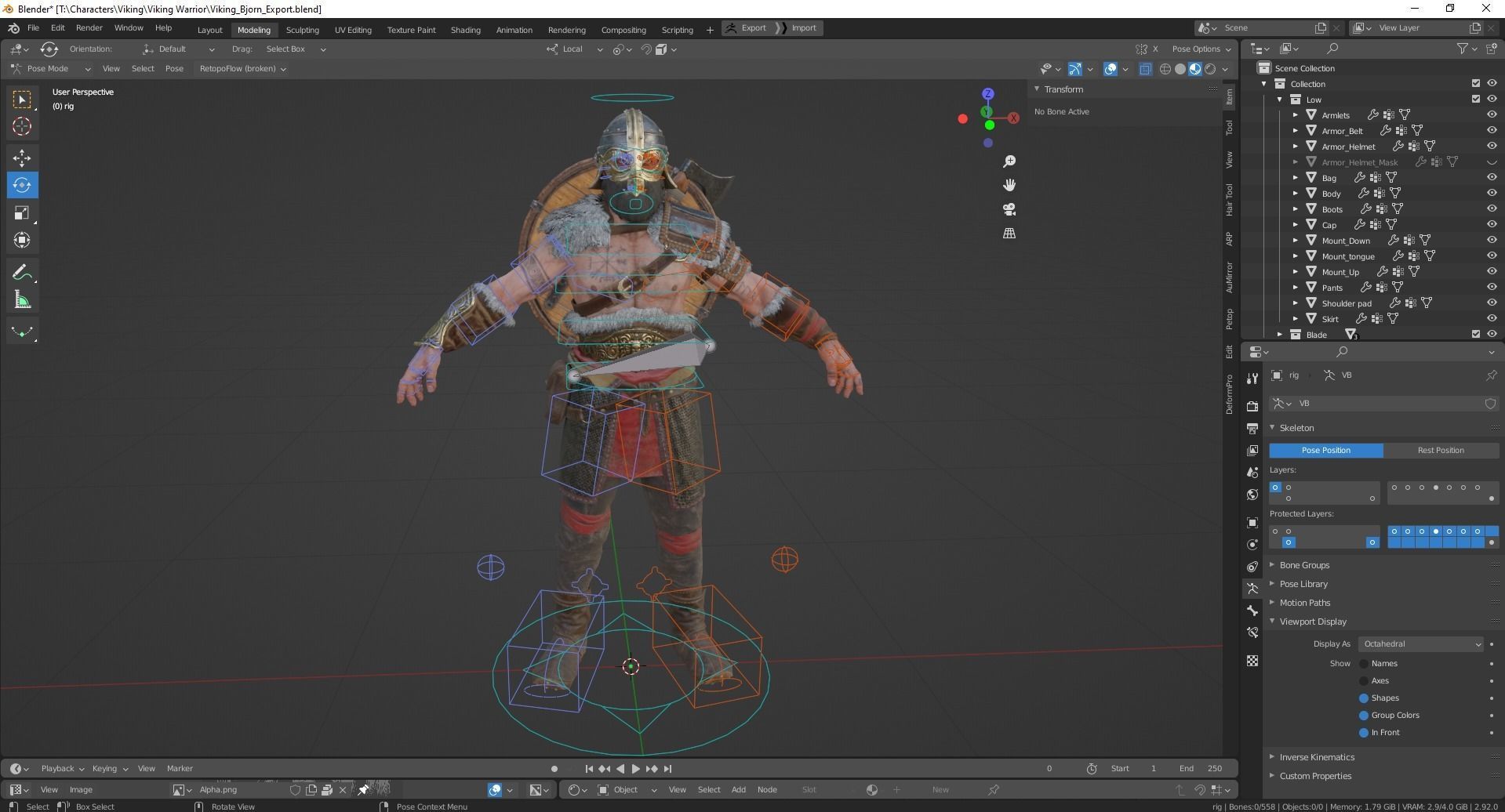 Bjorn Viking Low-poly 3D model_31