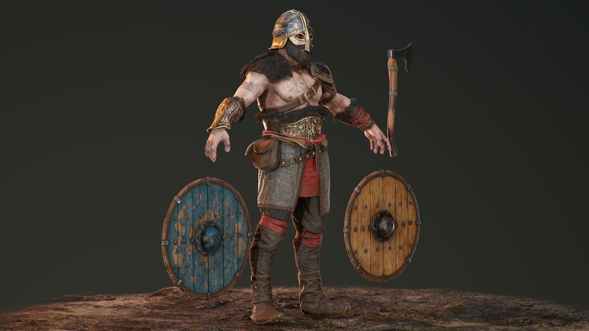 Bjorn Viking Low-poly 3D model_20