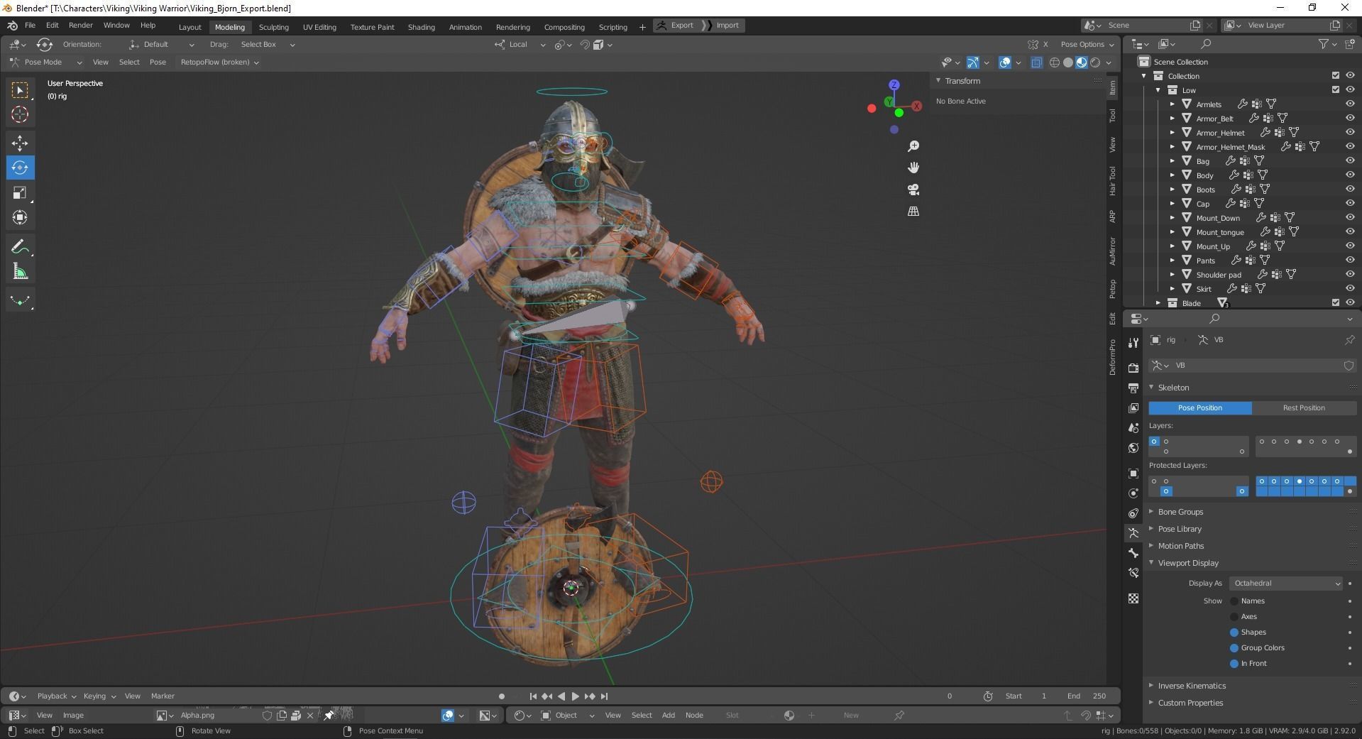 Bjorn Viking Low-poly 3D model_34