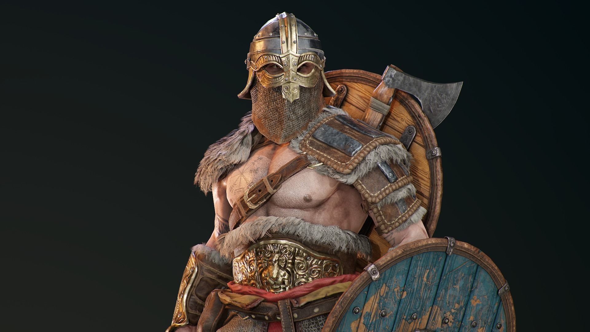 Bjorn Viking Low-poly 3D model_28