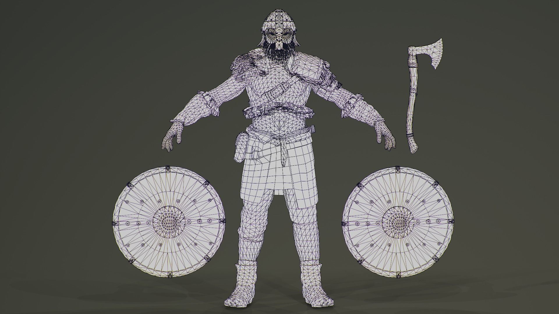 Bjorn Viking Low-poly 3D model_10