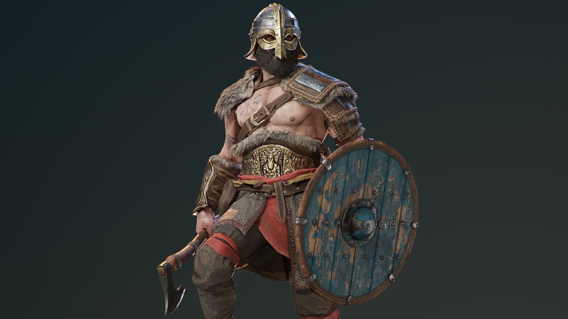 Bjorn Viking Low-poly 3D model_4